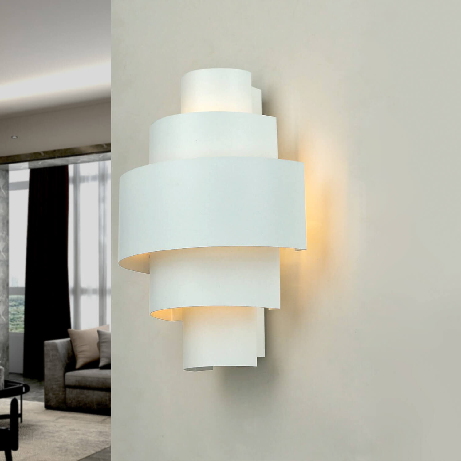 Edle Wandlampe Weiß Lichtmuster Lampe