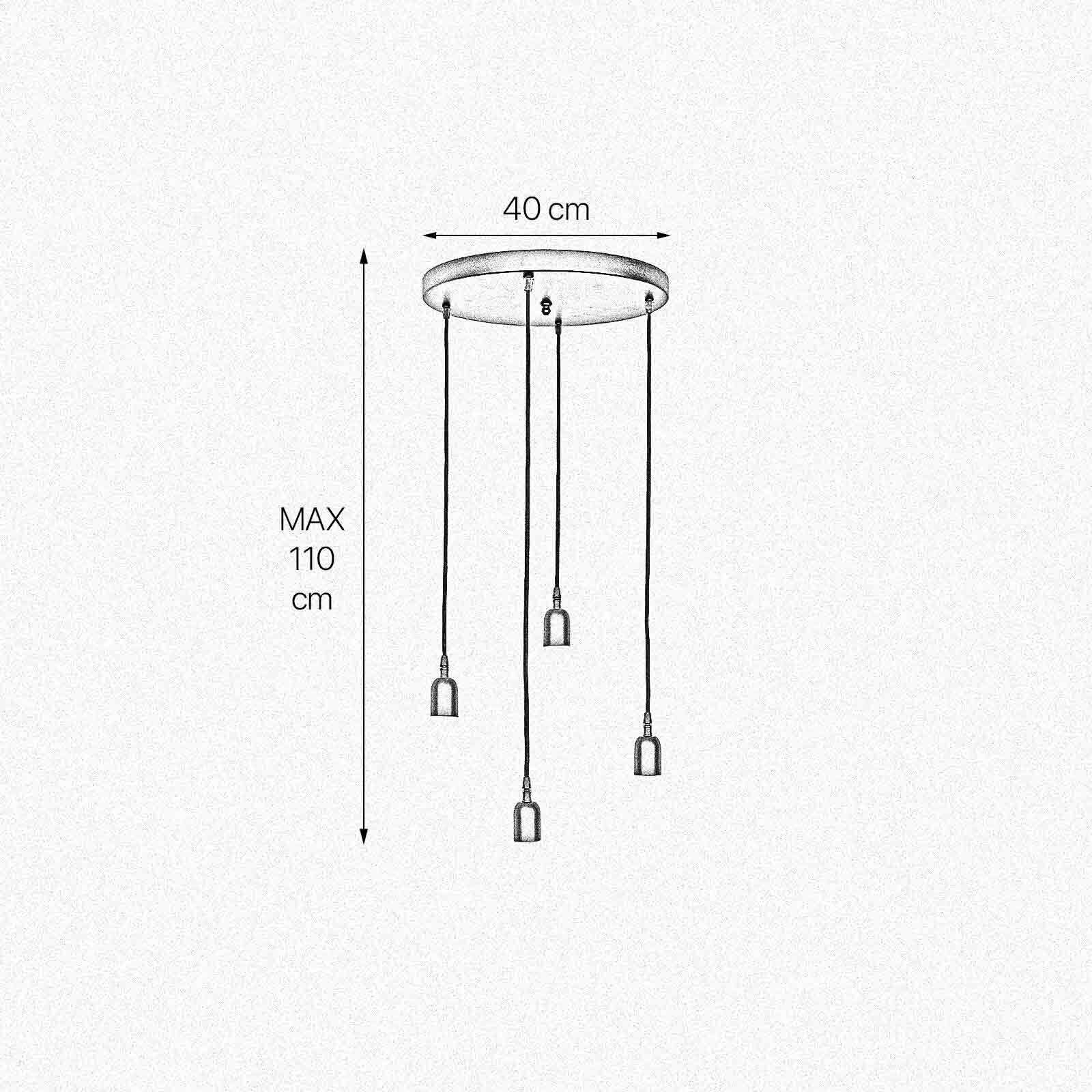 Pendelleuchte Schwarz Ø 40 cm Messing Eisen verstellbar E27