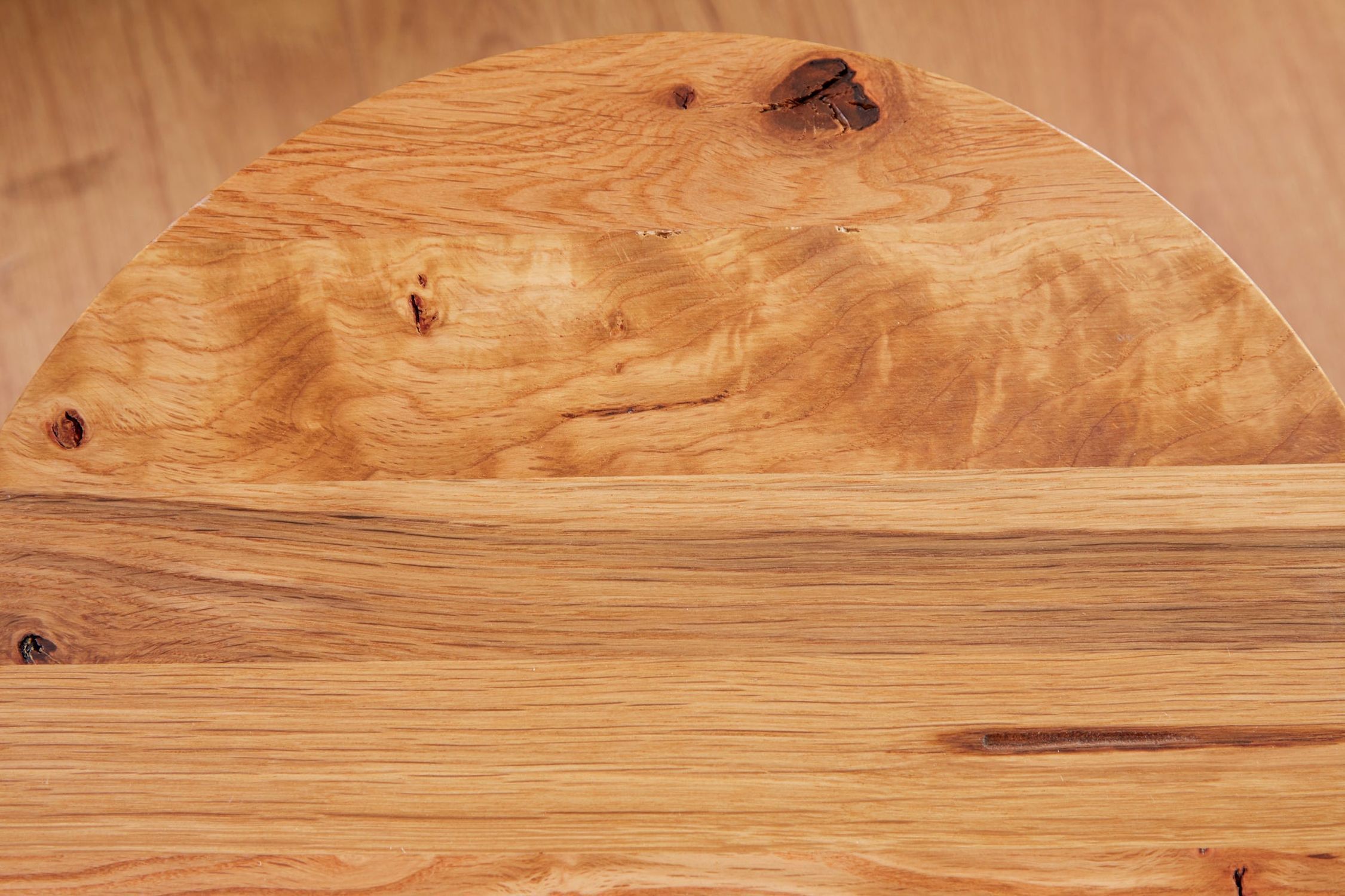 Set de 3 tables d'appoint Bois (chêne sauvage) Métal Holz, Hartholz, Gebeiztes Holz, Innenarchitektur, Schnittholz