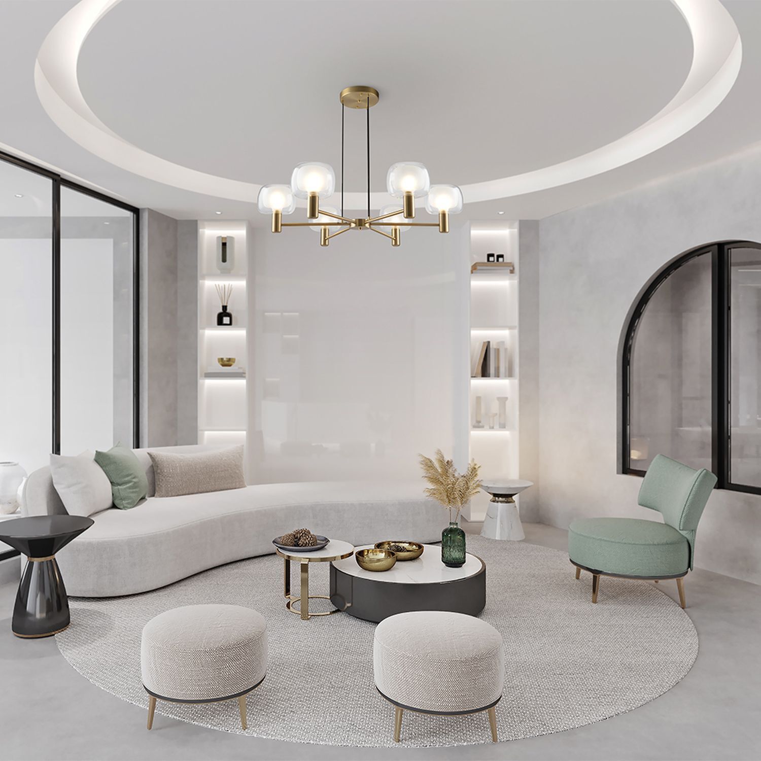 Dekoration für Zuhause, Lampe, Pflanze, Stuhl, Wohnzimmer