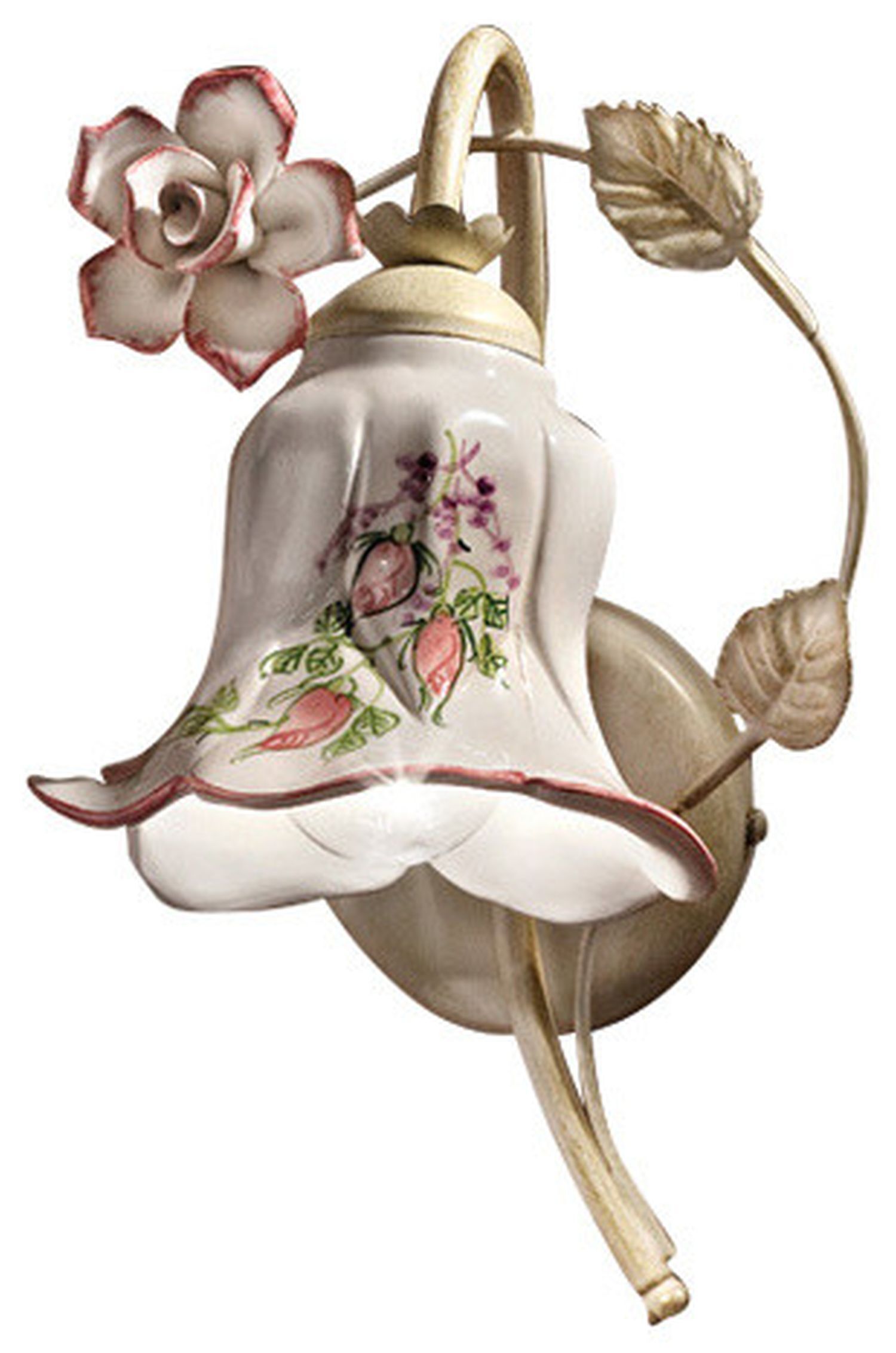 Wandleuchte Metall Keramik E14 26 cm hoch Landhaus Töpferei