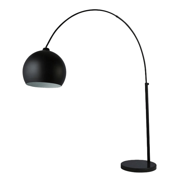 tischleuchte, arc lamp, schwarz, metall, schwenkbar