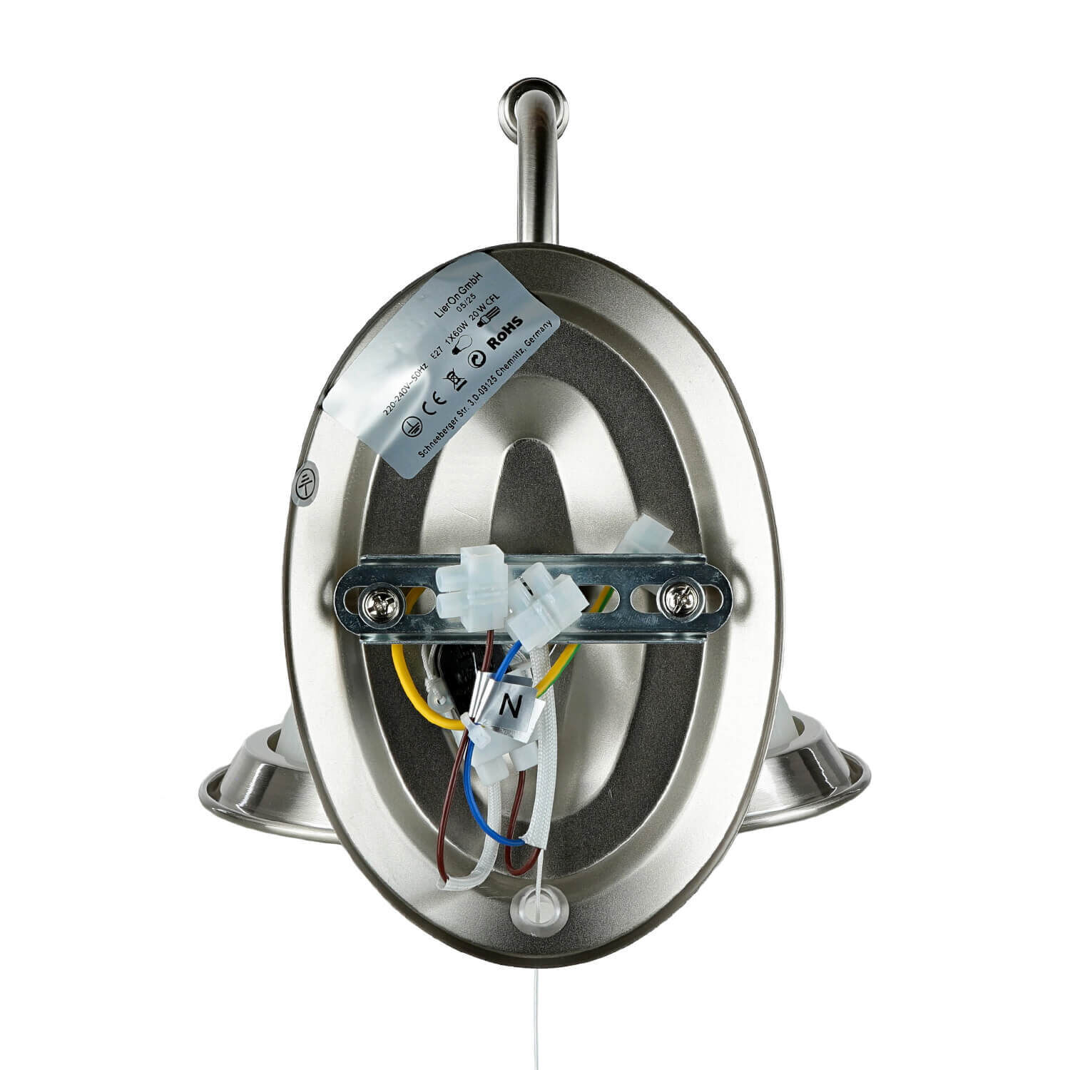 Jugendstil Wandleuchte E27 mit Glasschirm Silbern Jugendstil Wandleuchte E27 mit Glasschirm Silbern