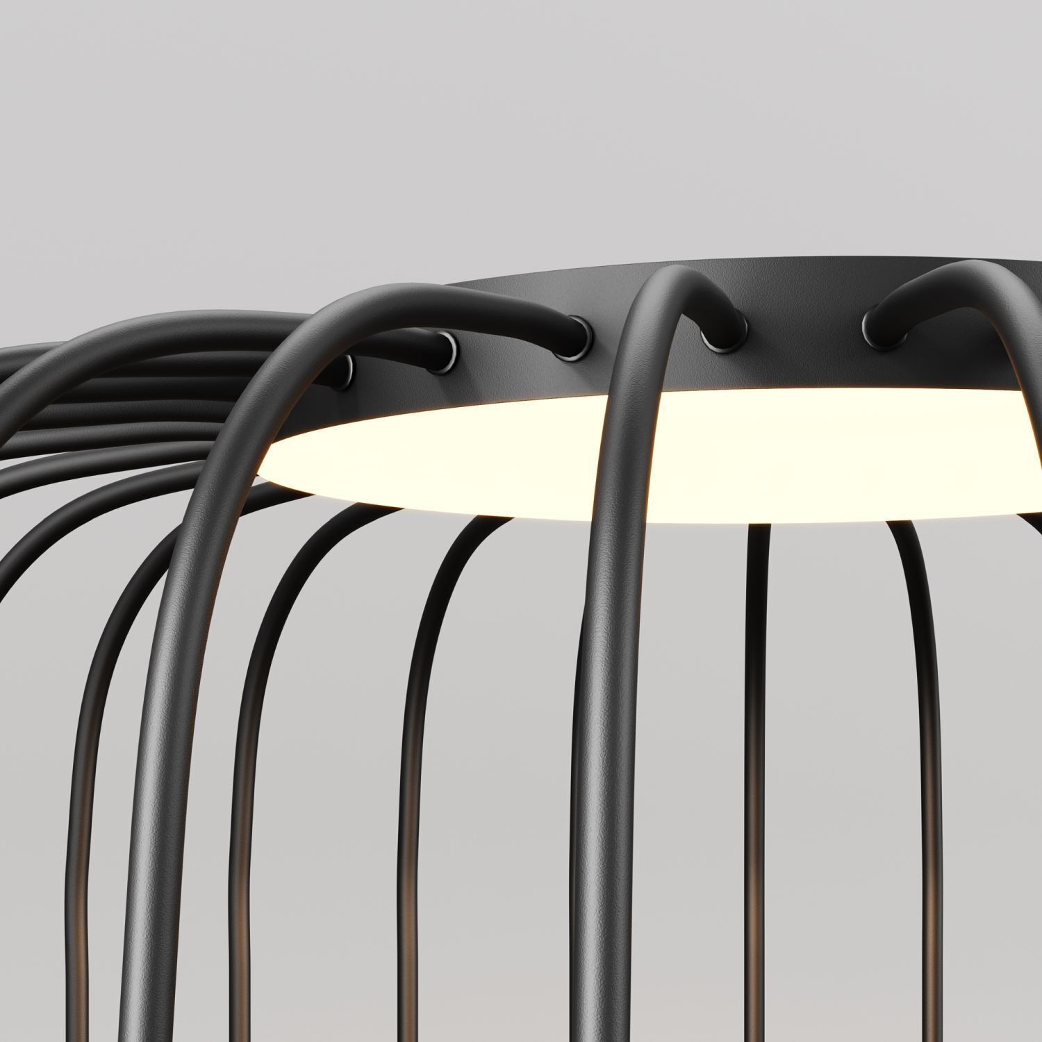 Lampa, Stehlampe, Metall, Schwarz, Rund