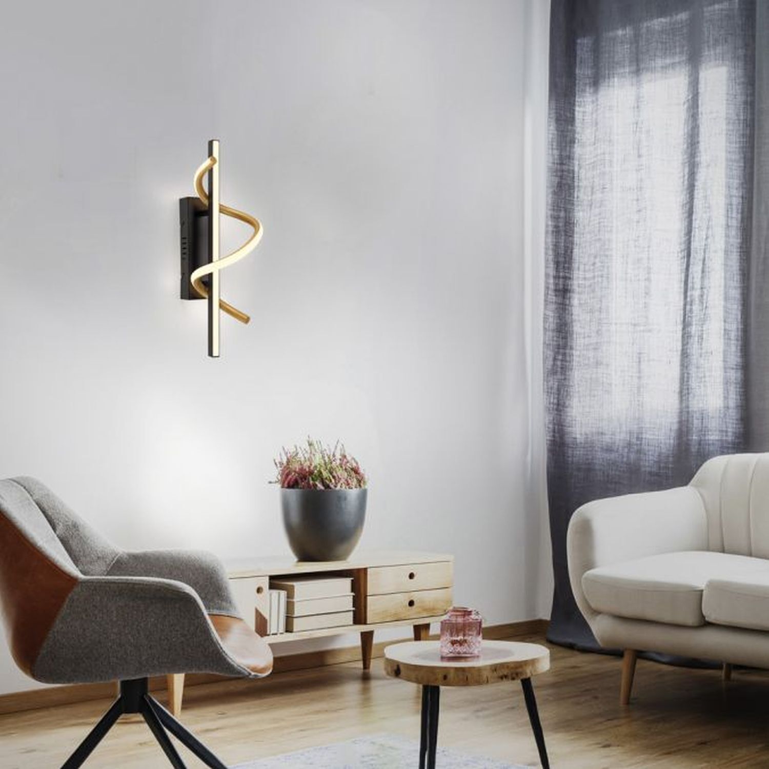 Applique LED métal dimmable 3000 K noir laiton Lampe, Dekoration für Zuhause, Mobiliar, Pflanze, Innenarchitektur