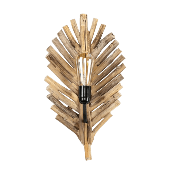 Wandlampe, Lampenwerk, Holzlampe, Kronenform, Dekorlampe