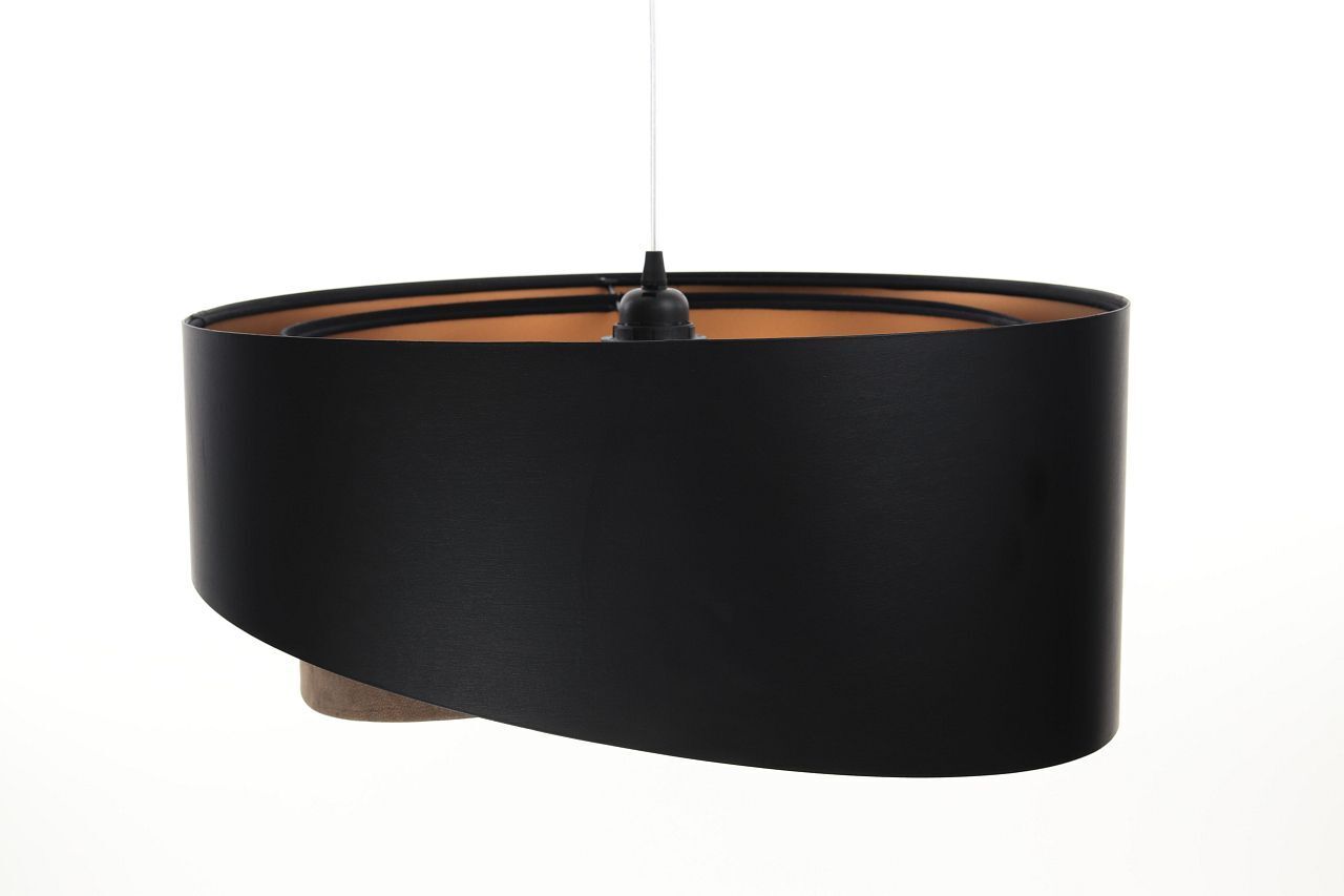 Lampe à suspendre noir brun or E27 ronde D : 50 cm Latex