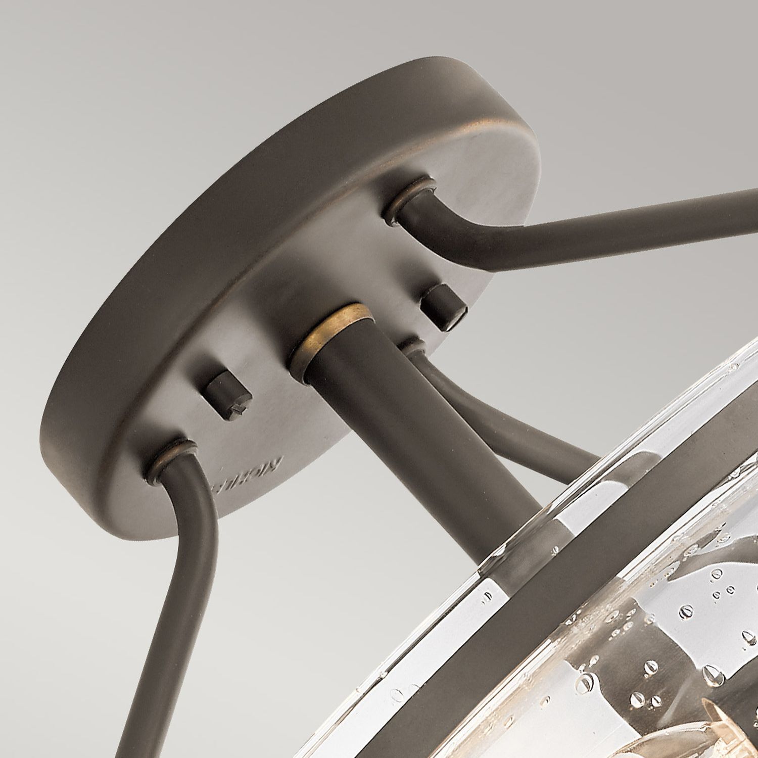 Deckenleuchte Glasschirm Ø 43,1 cm in Bronze Antik 3x E14 Beleuchtung, Adapter, Elektronik