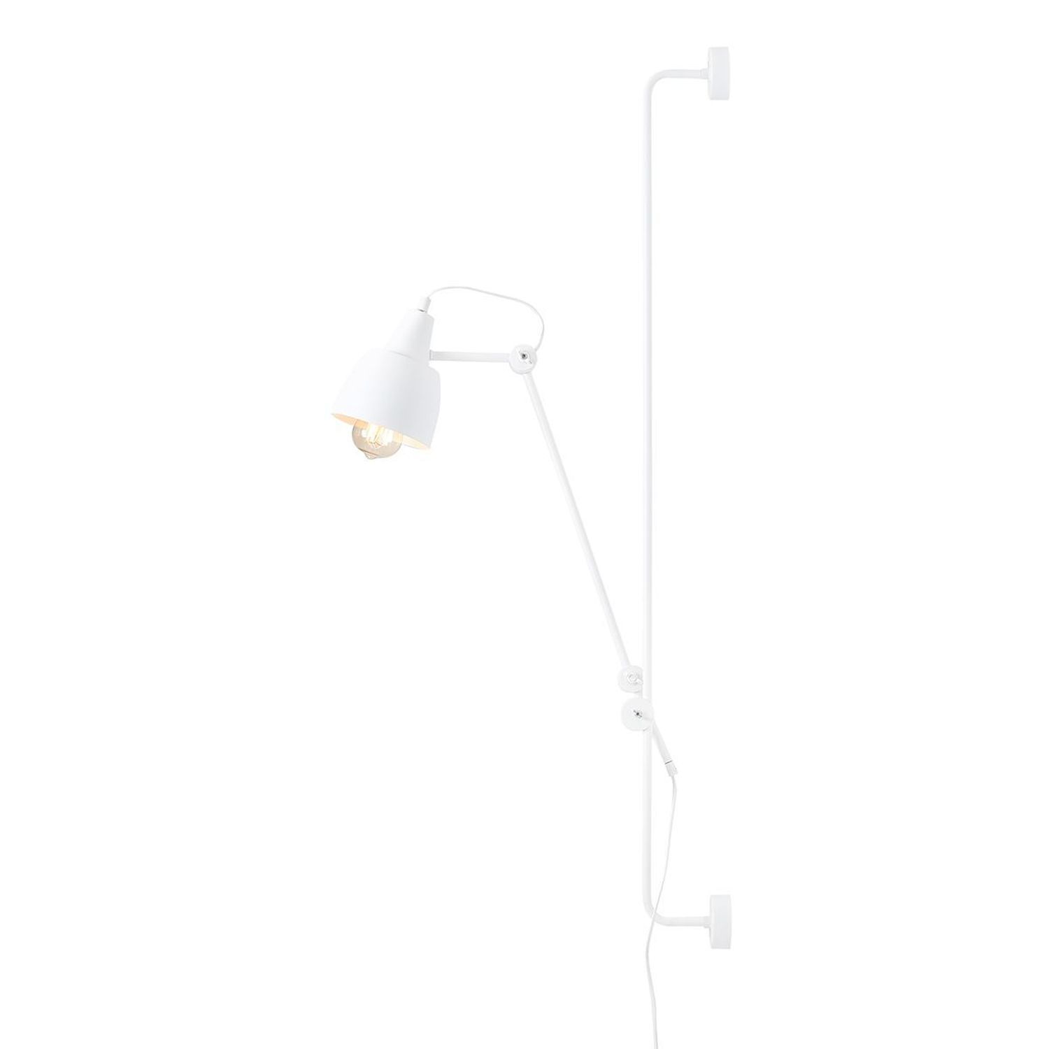 Applique flexible Blanc Métal E27 Prise de courant