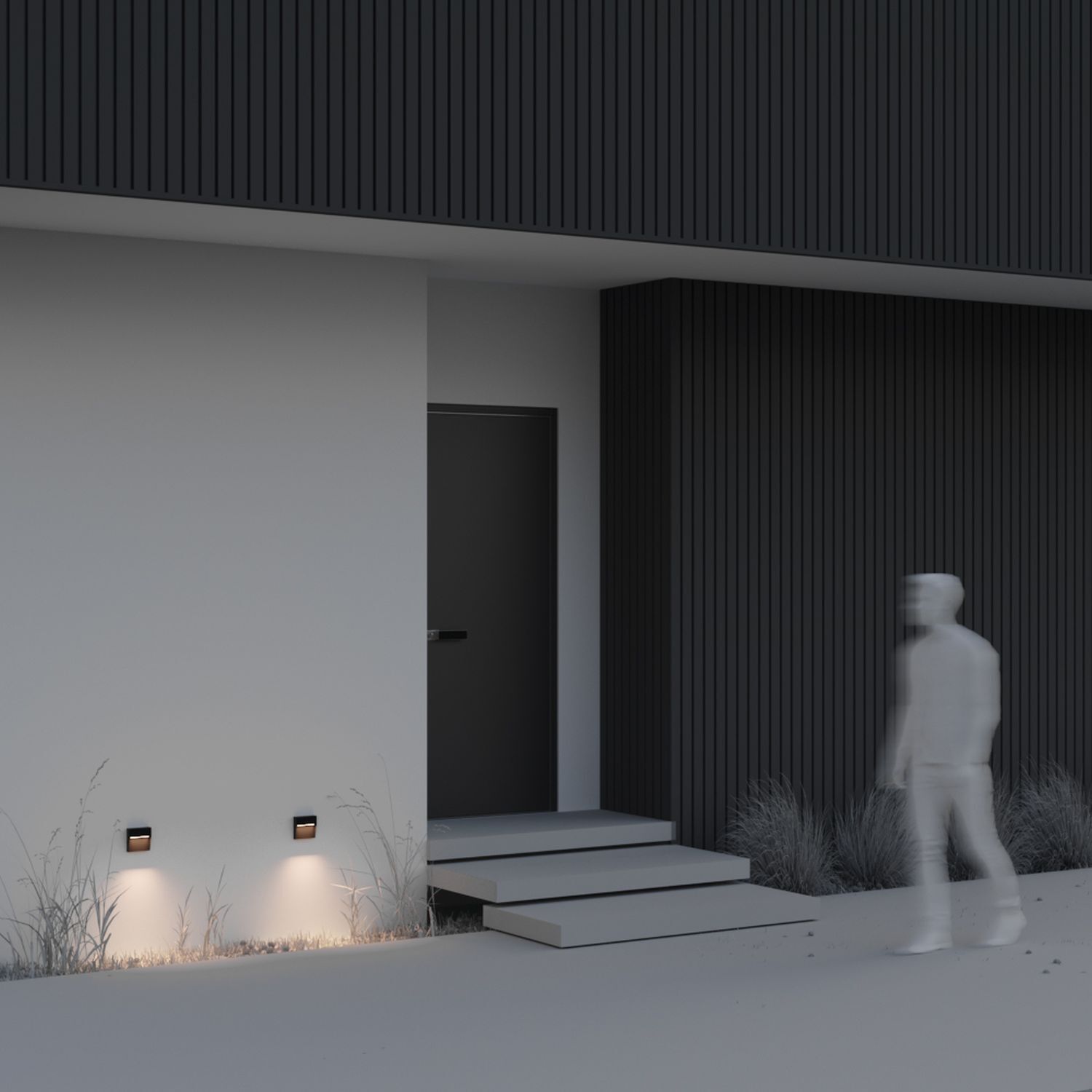 Lampe d'extérieur murale LED aluminium IP54 noire carrée Innenarchitektur, Erwachsene, Männlich, Mann, Person