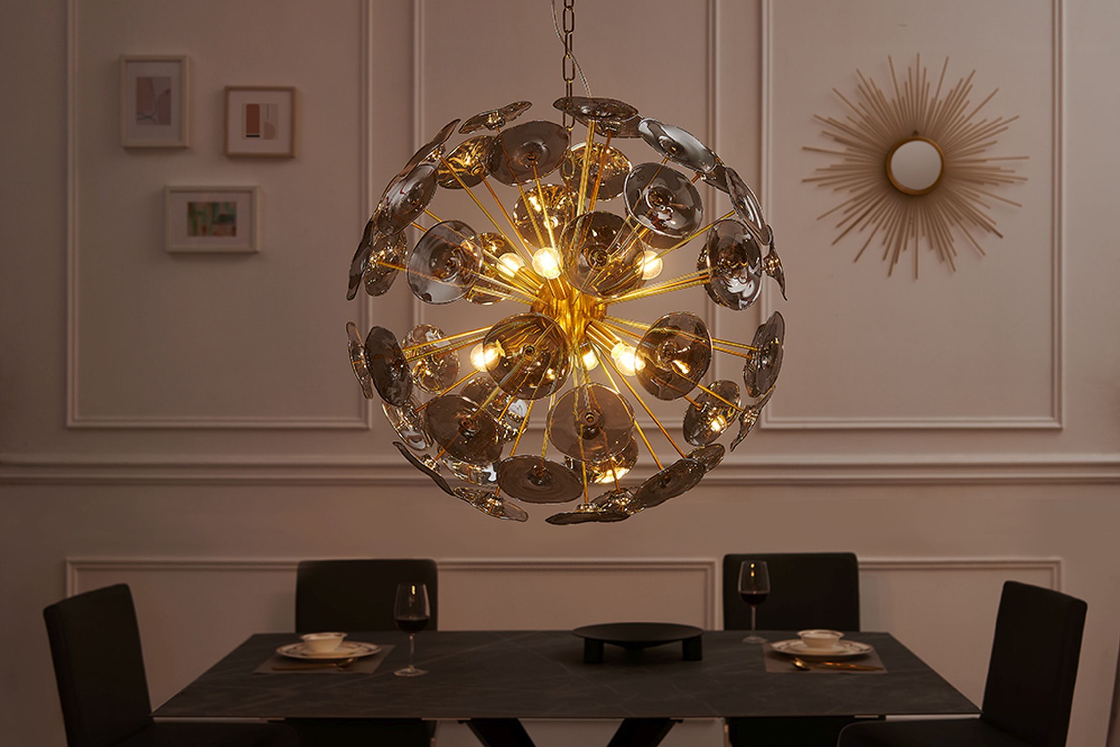 Kronleuchter, Pendel Lampe, Metall, Deko Licht, Wohnzimmer Beleuchtung