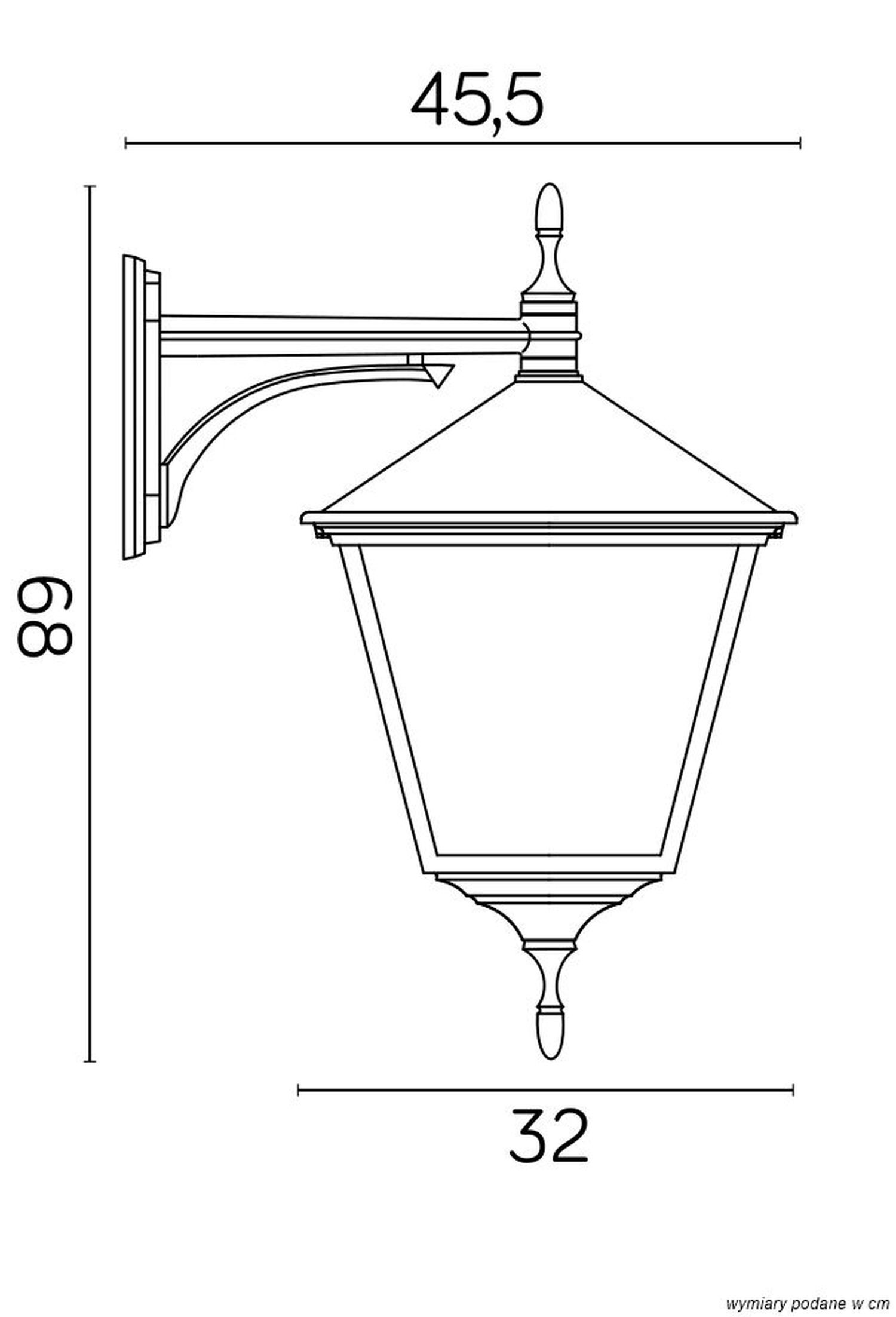 Applique murale extérieure aluminium verre H:72 cm IP43 E27 Lanterne