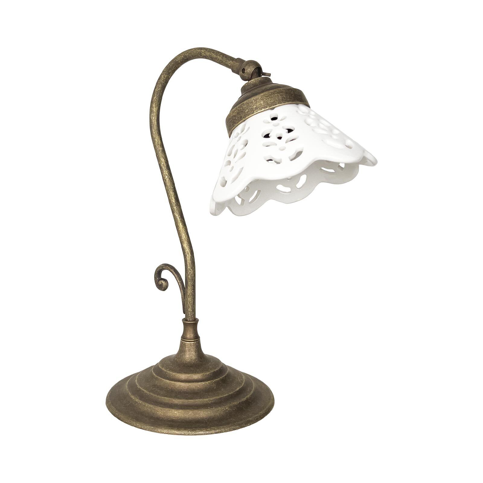 Lampe de table rustiqueLaiton Céramique 32,5cm orientable E14