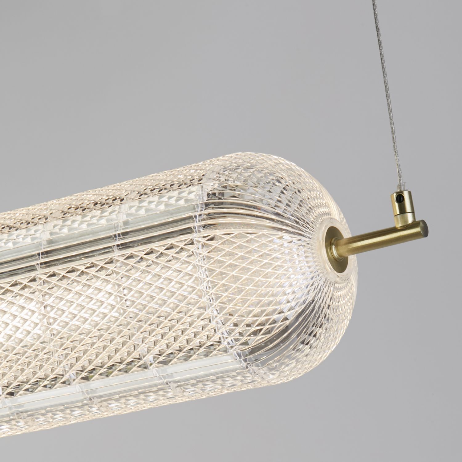 LED Pendelleuchte Metall in Messing 42 W 3000 K 108 cm hängende lampe, glasschirm, messing akzente, klar glas, pendelleuchte