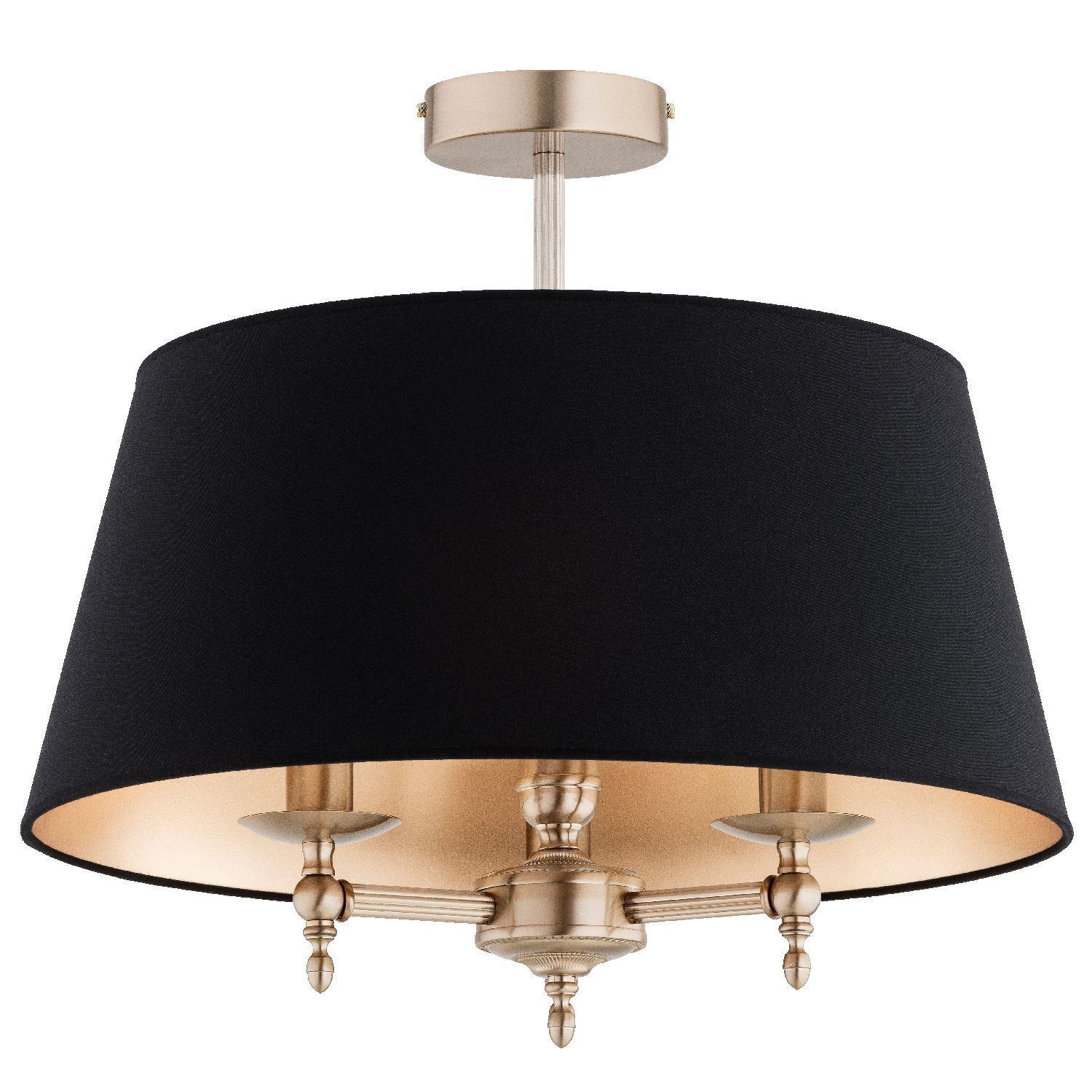 Deckenleuchte rund Ø 50 cm Gold Schwarz 3-flammig E14 Jugendstil