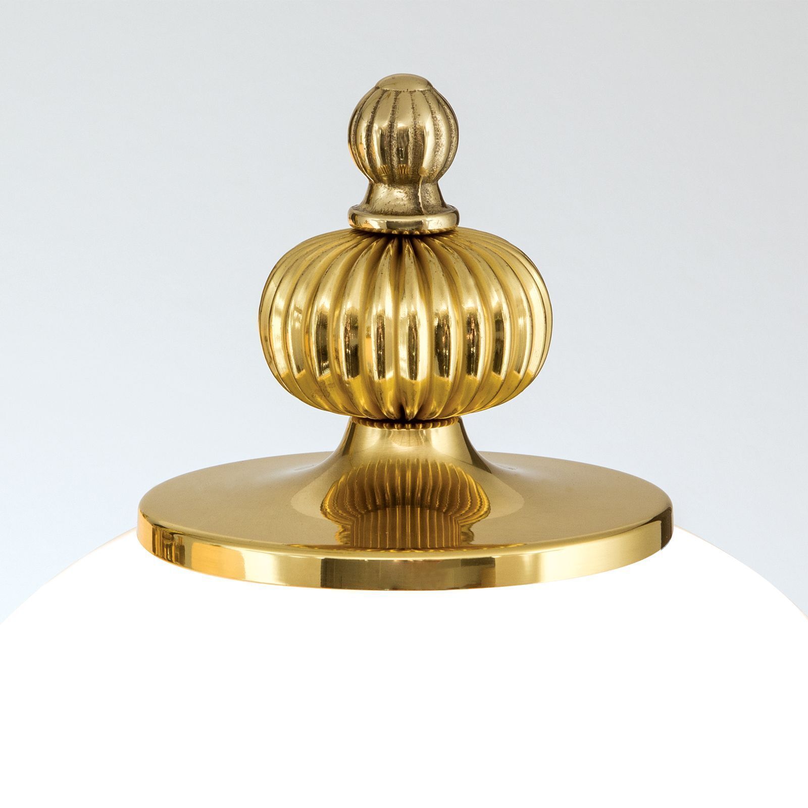 Kronleuchter Echt-Messing Glas E27 55 cm breit VIKTOR gold, Lampe, Kugel, finial, Metallisch