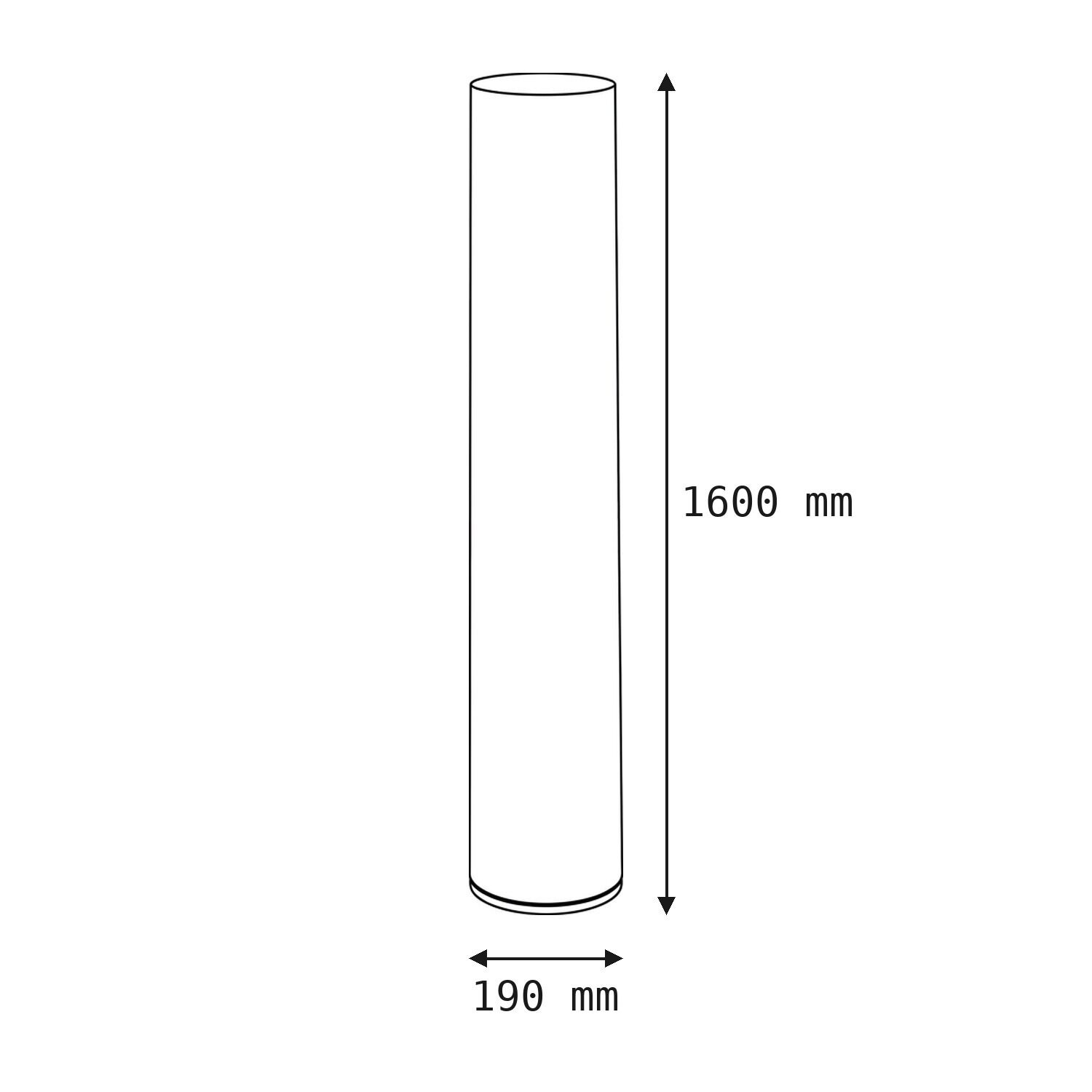 Rohr, Rohrleitung, Durchmesser-190mm, Höhe-1600mm, Zylinderform