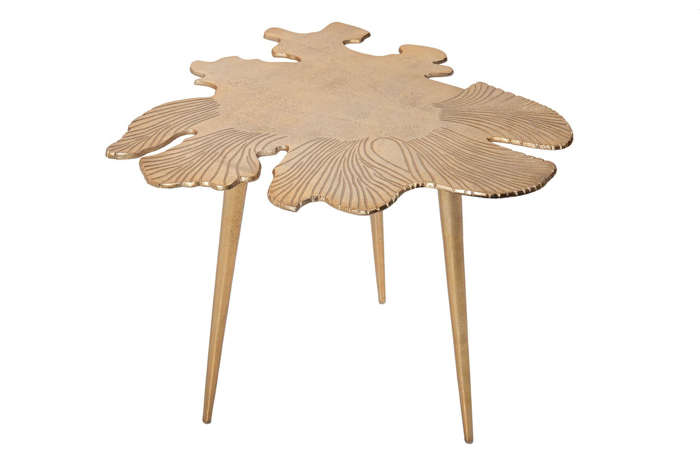Table basse en métal doré 57 x 50 cm artisanale