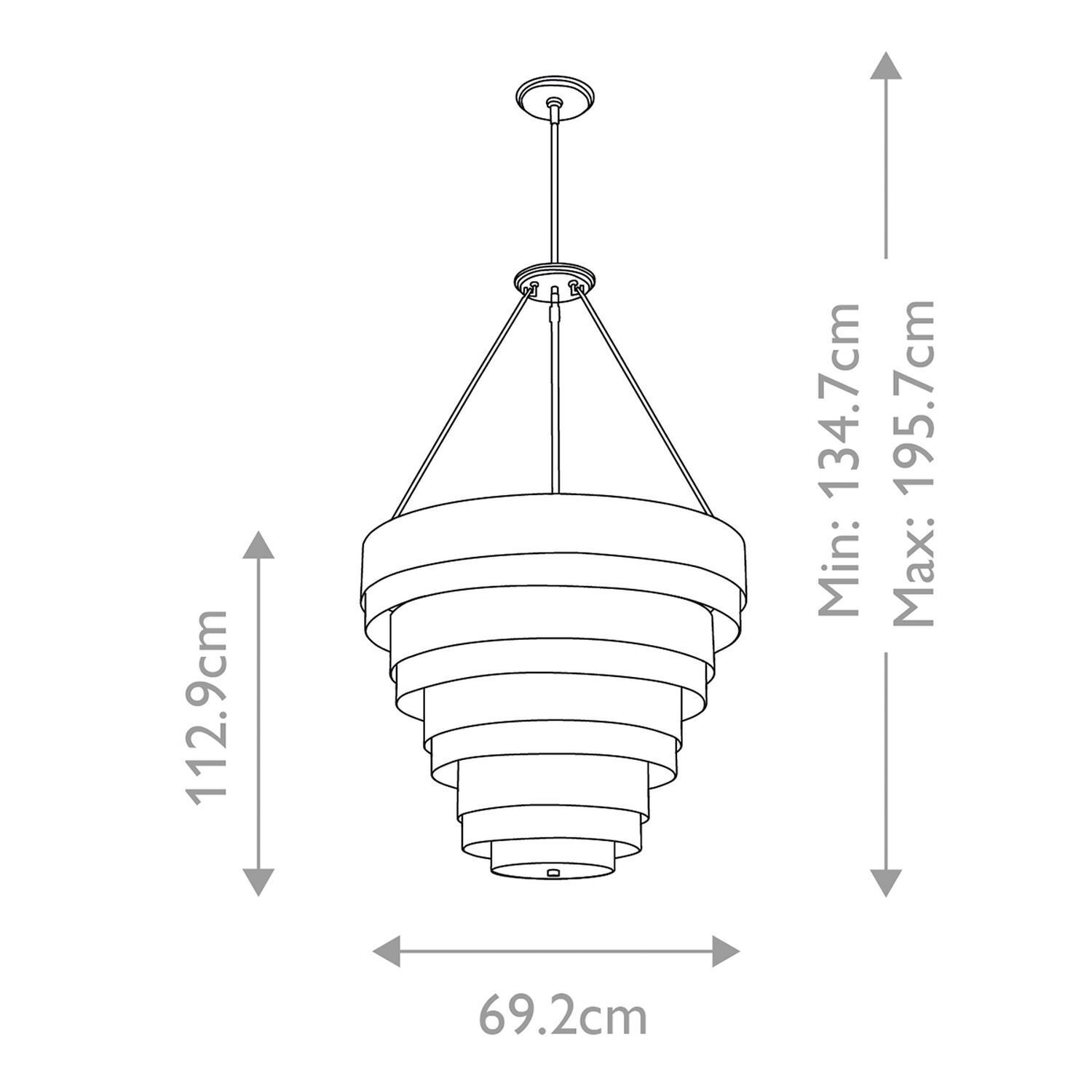 Pendelleuchte Messing Antik Ø 69,2 cm H: max. 195,7 cm 8x E14 Leuchter, Lampe