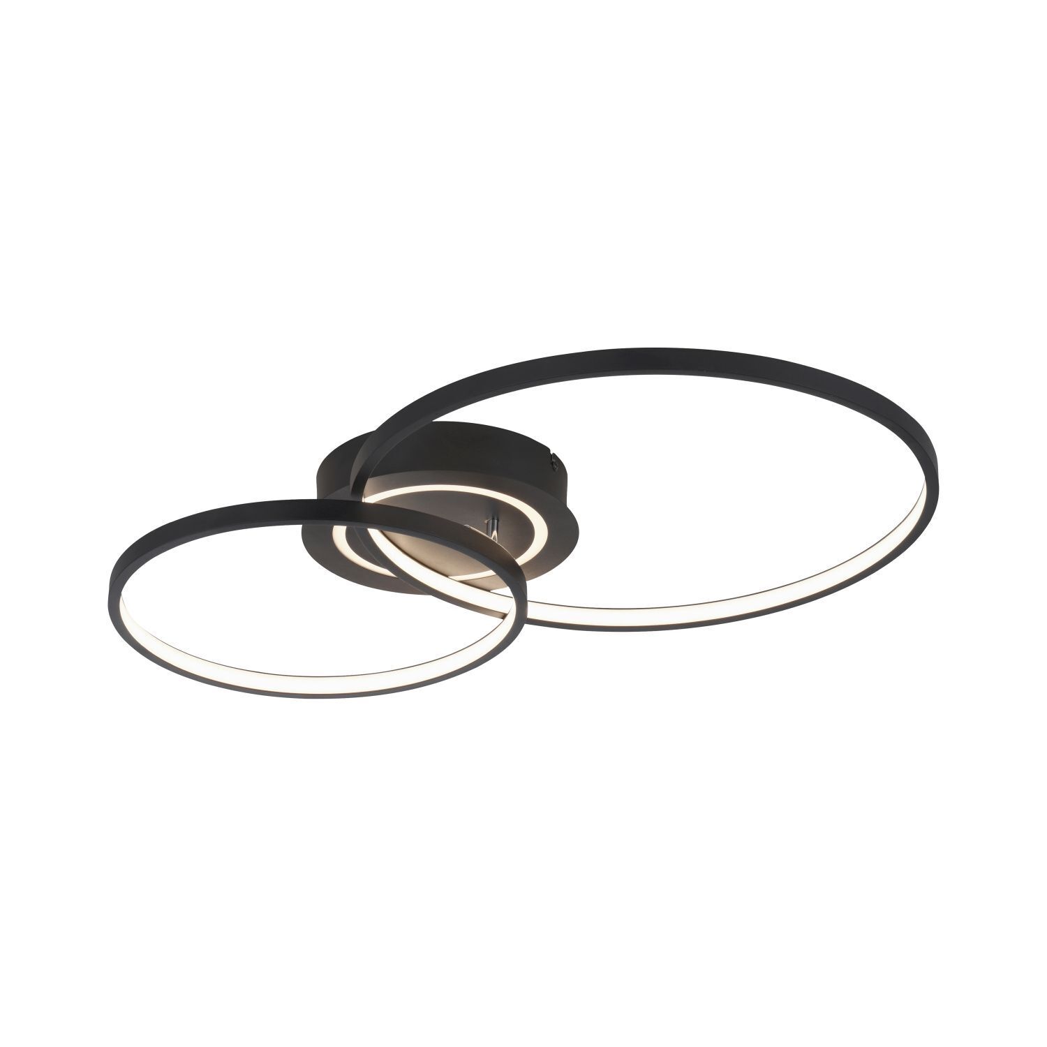 Stilvolle LED Deckenleuchte Metall Schwarz 3000 K Ringe