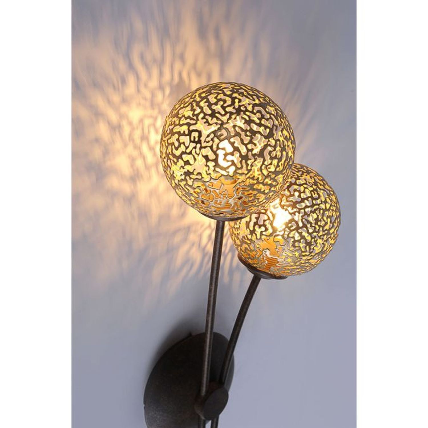 Wandleuchte Rustikal Rostbraun Gold H:44 cm G9 2-flmg Lampe