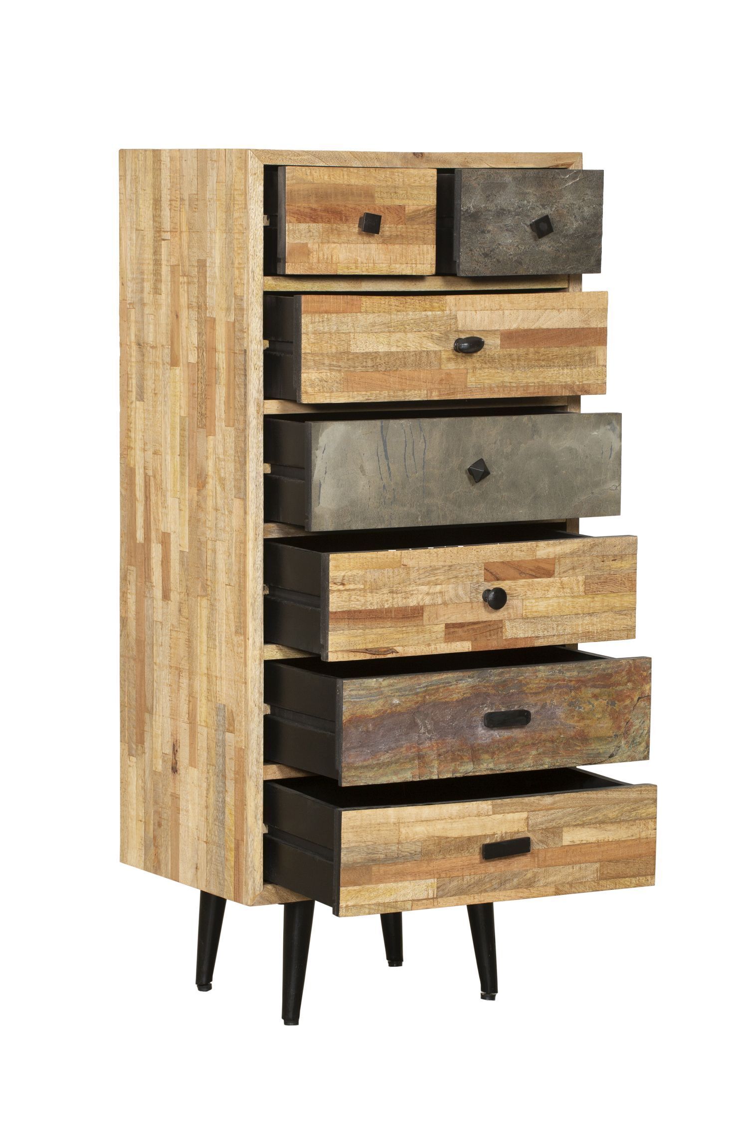 Commode bois acier H : 112 cm Moderne décoratif Schublade, Mobiliar, Kabinett, Postfach