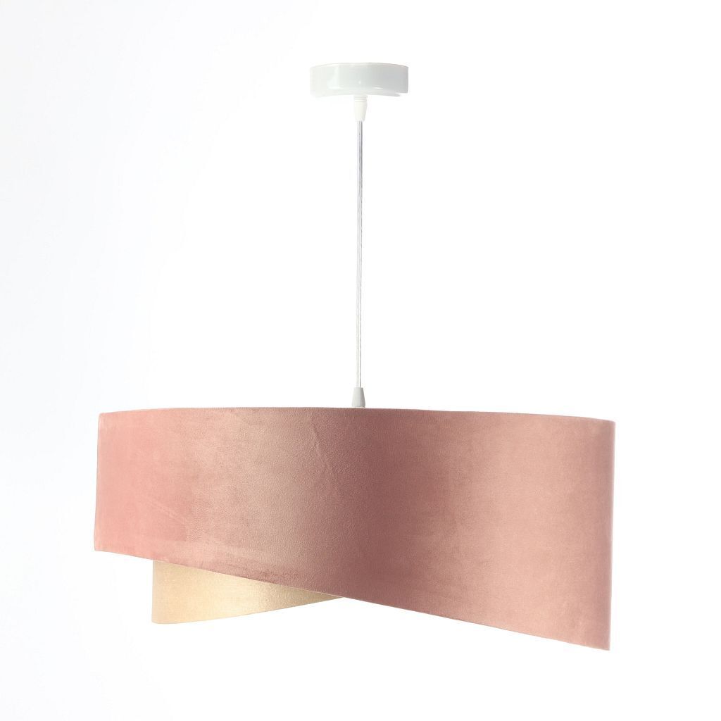 Pendelleuchte Rosa Beige Hellblau Ø 50 cm Stoffschirm E27 Lampe