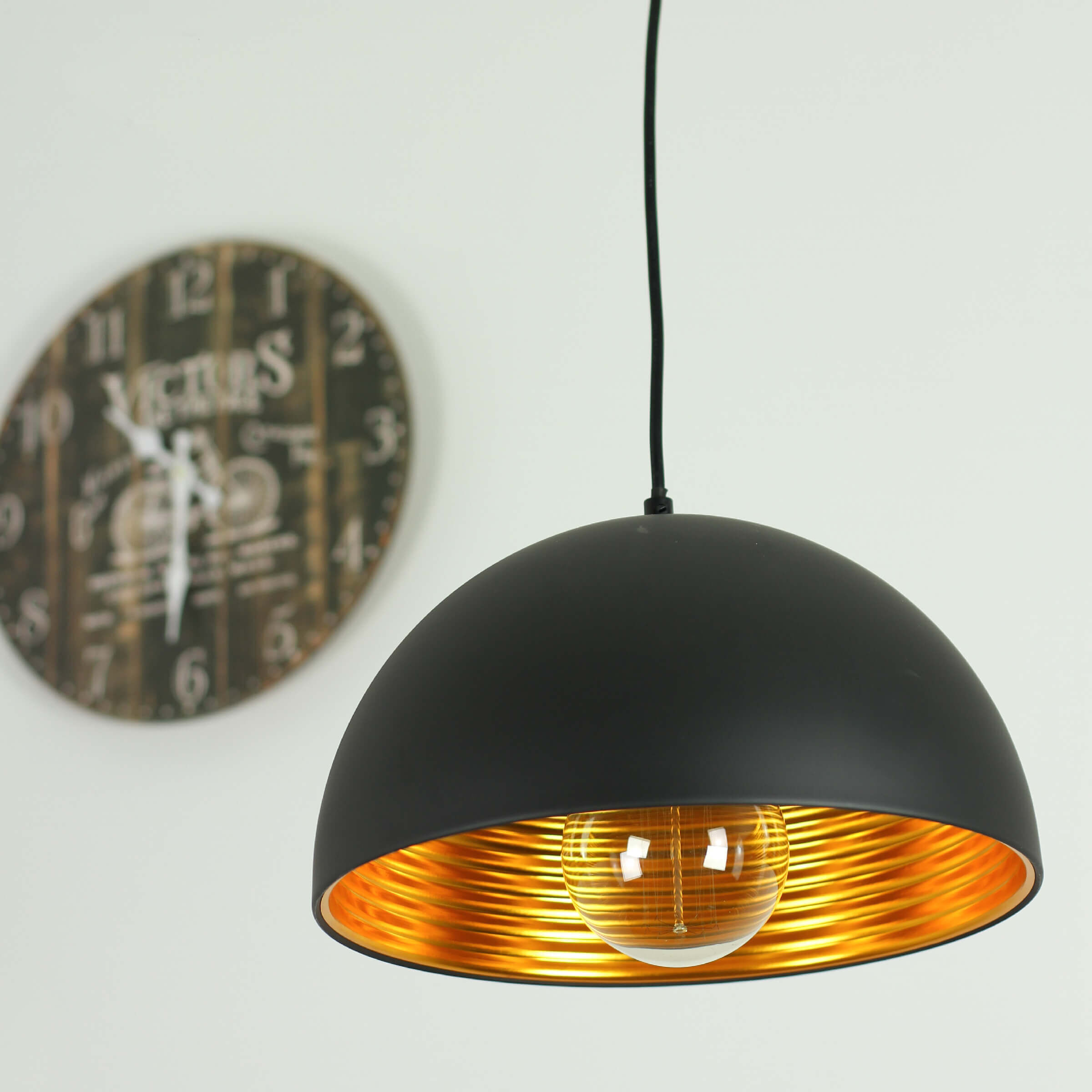 Loft lampe suspendue noir/or Lampe