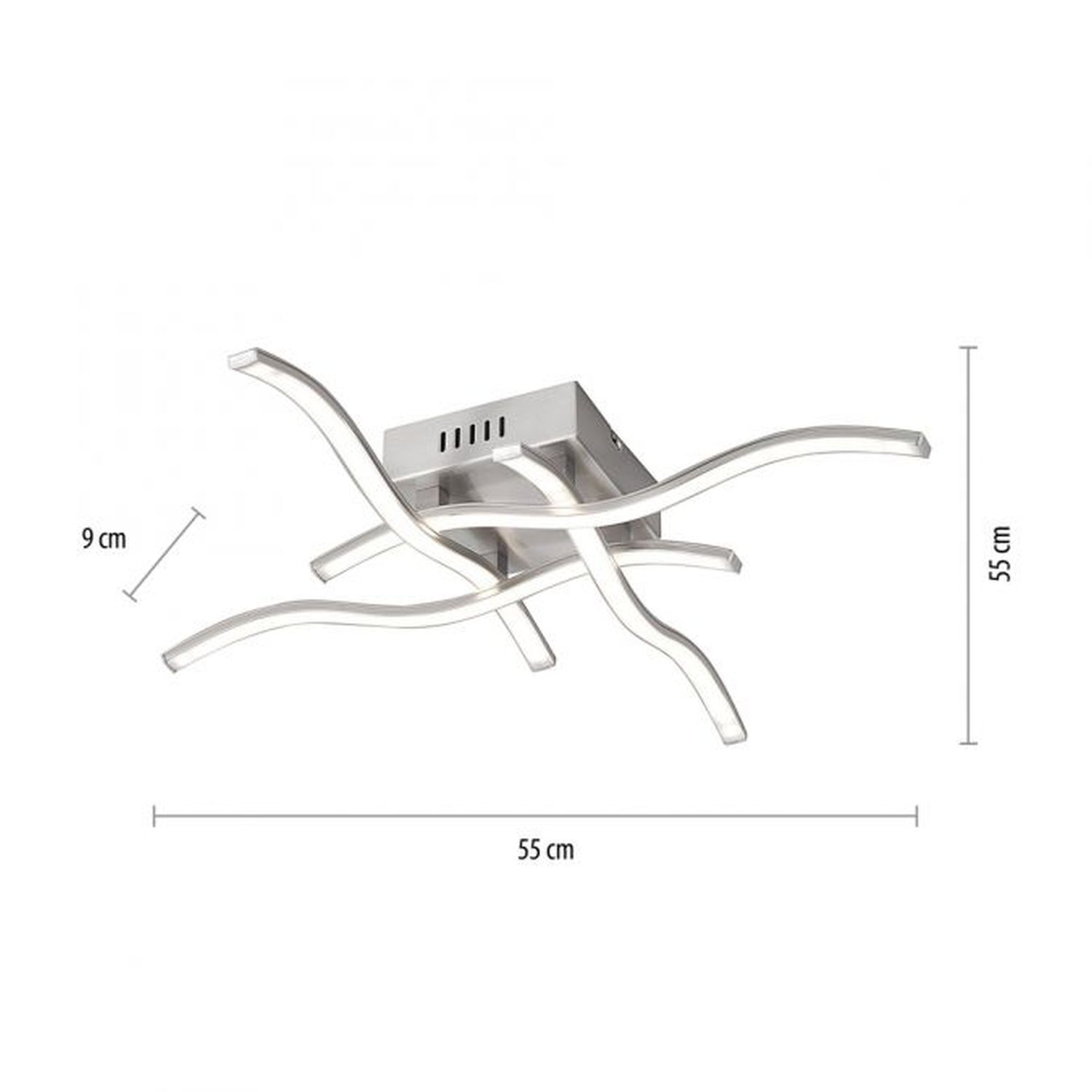 Plafonnier LED Vagues Métal en acier L:55 cm 3000 K