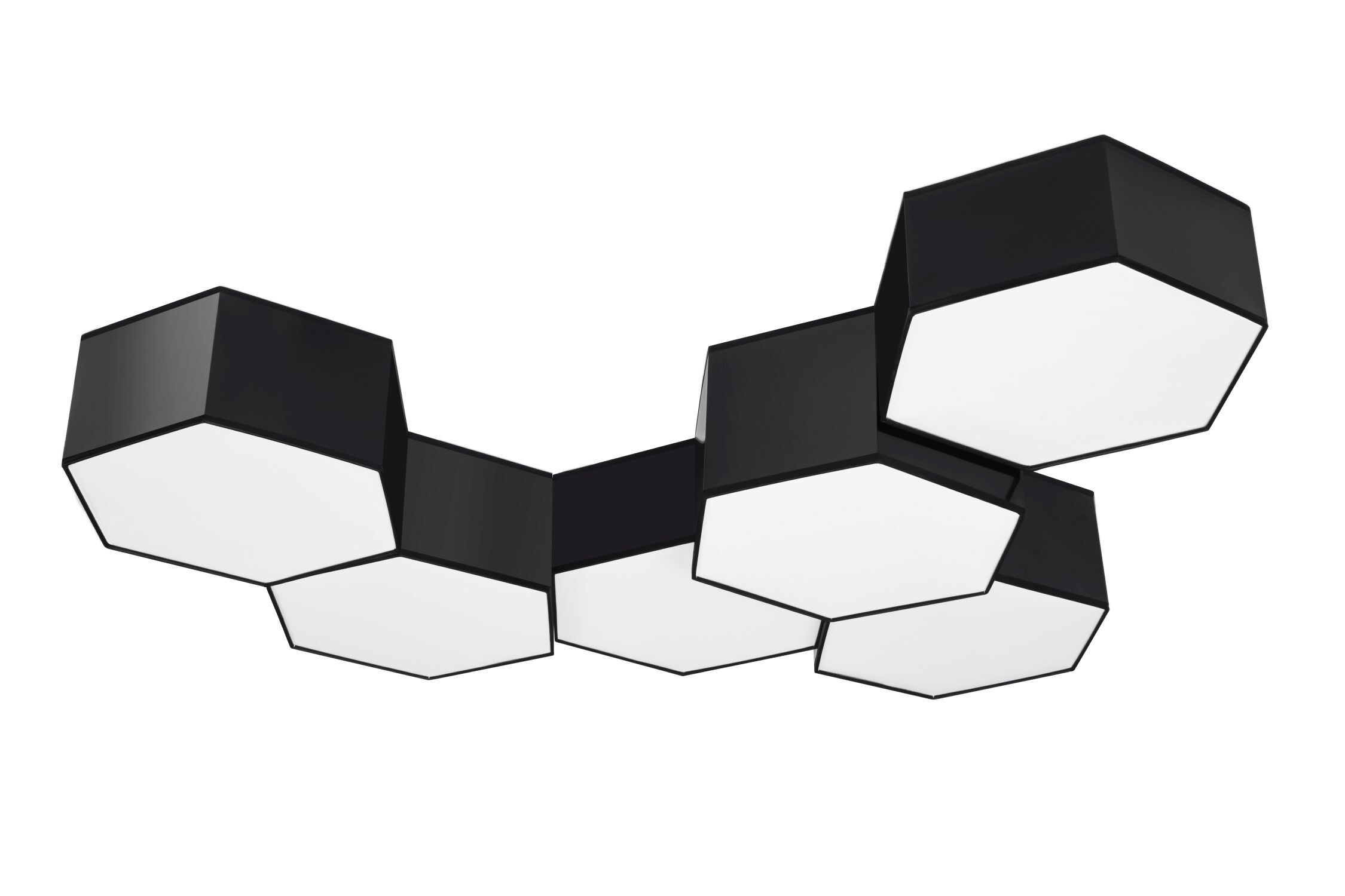 Plafonnier noir à faible éblouissement 30,5 cm de long pour 2x E27