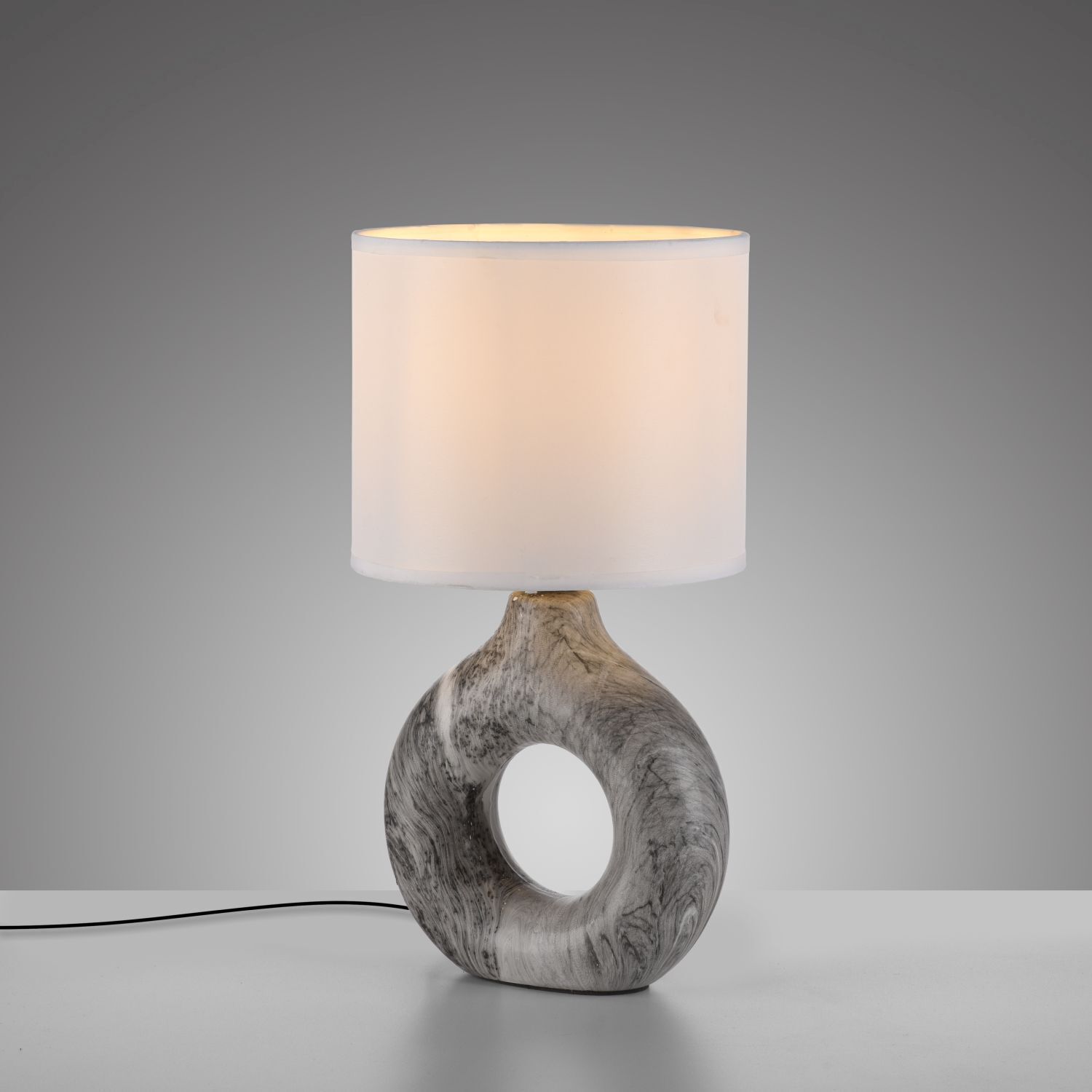 Dekorative Tischlampe Keramik Stoff 30 cm E27 blendarm Lampe, Tischlampe, Lampenschirm