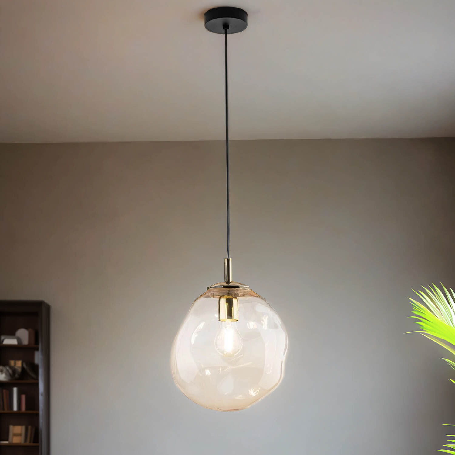 Hängeleuchte Rauchglas E27 B: 25 cm H: max. 175 cm Lampe