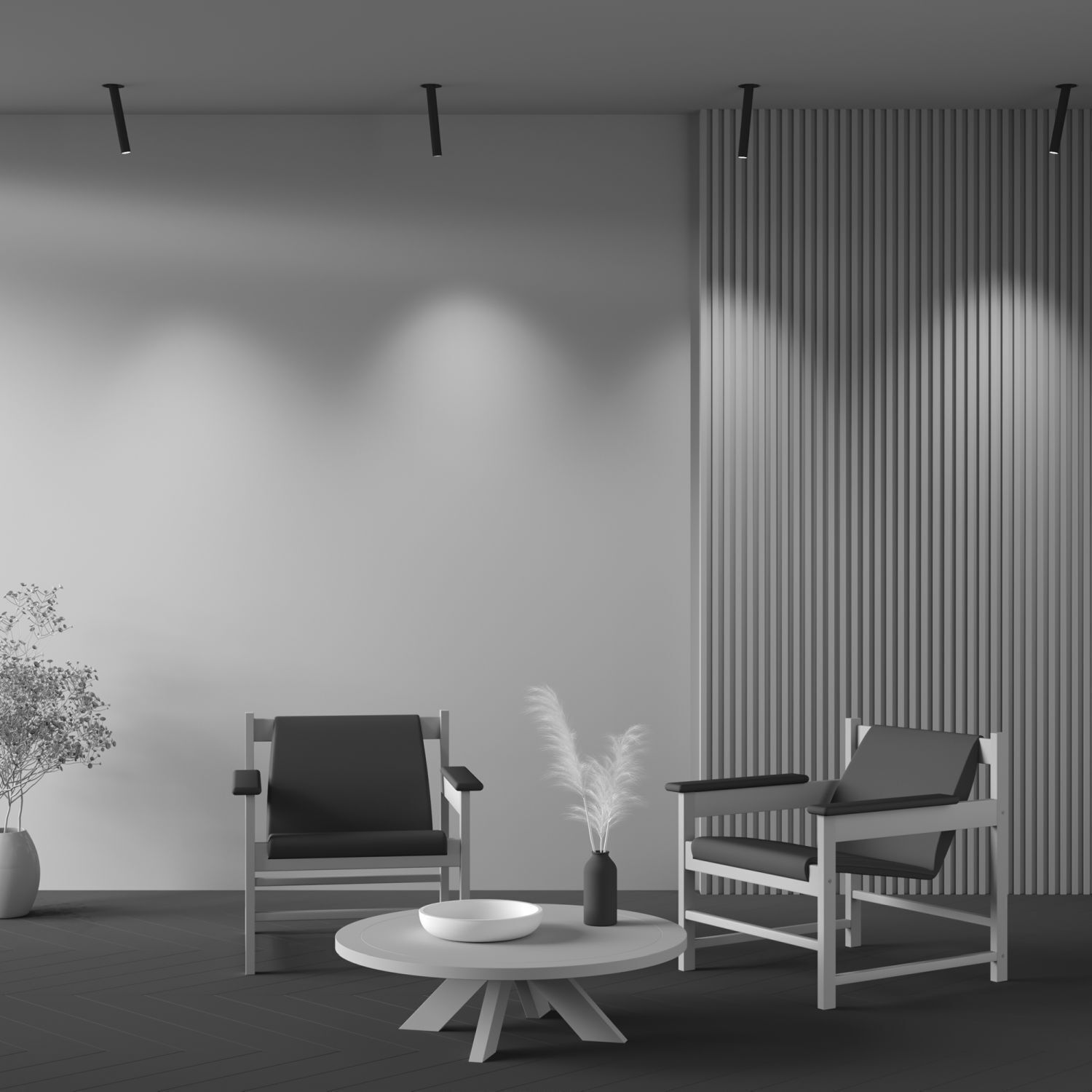 Sessel, Gartenmöbel, Holzrahmen, Beistelltisch, Vasen / Dekoration