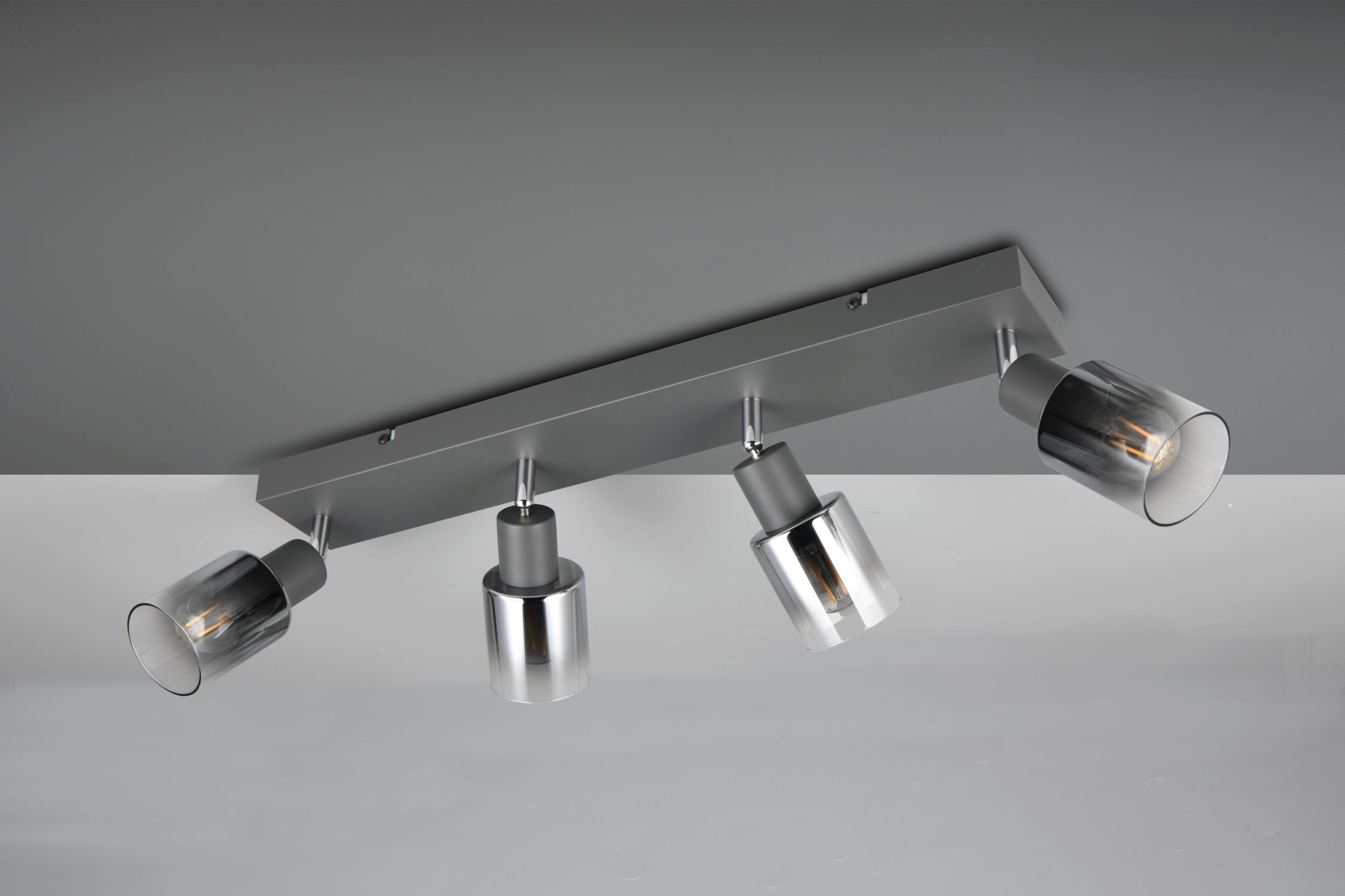 Verstellbarer Deckenspot Rauchglas Metall E14 58,5 cm Beleuchtung, Drinnen, Zimmer, Duscharmatur, Leuchte
