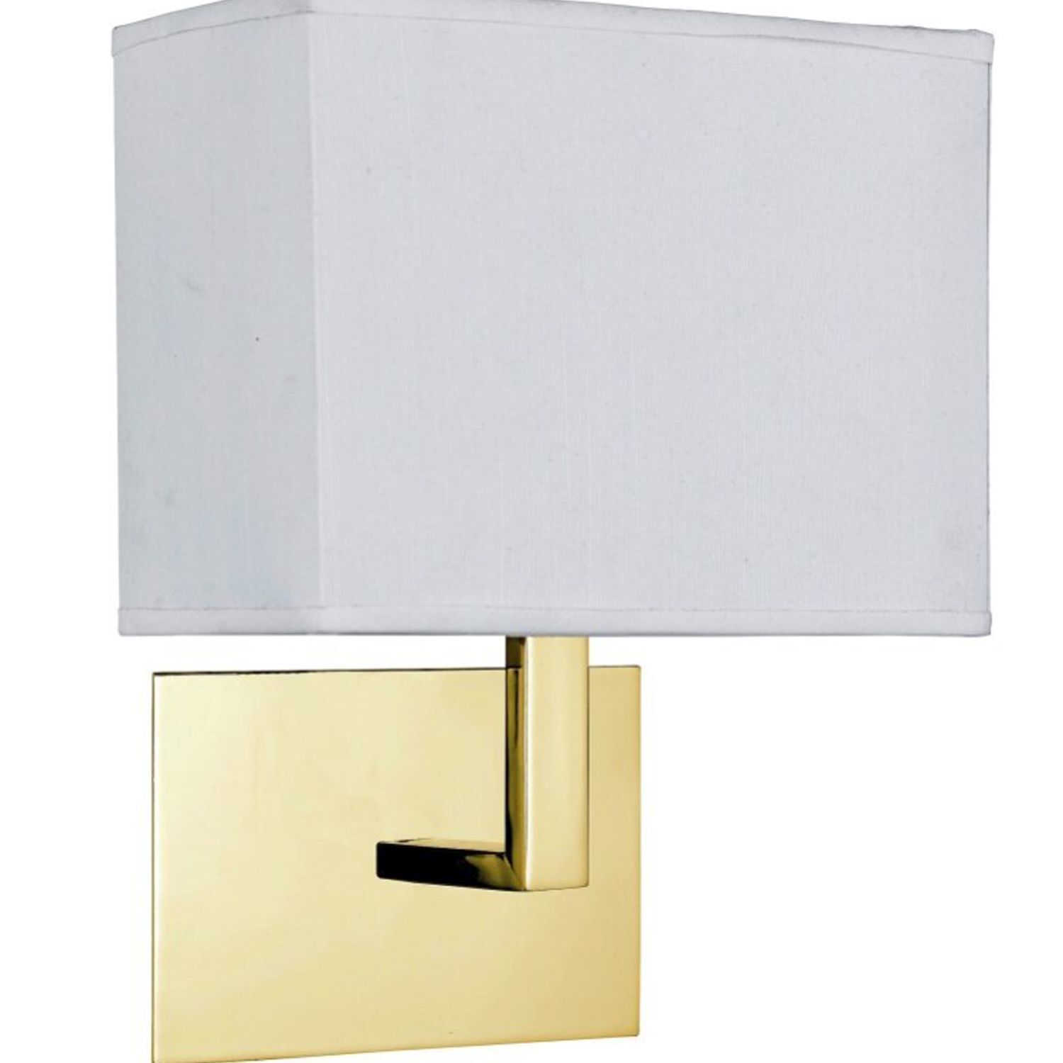 Wandleuchte, Wandlampe, Goldfarben, Stoffschirm, rechteckige Form