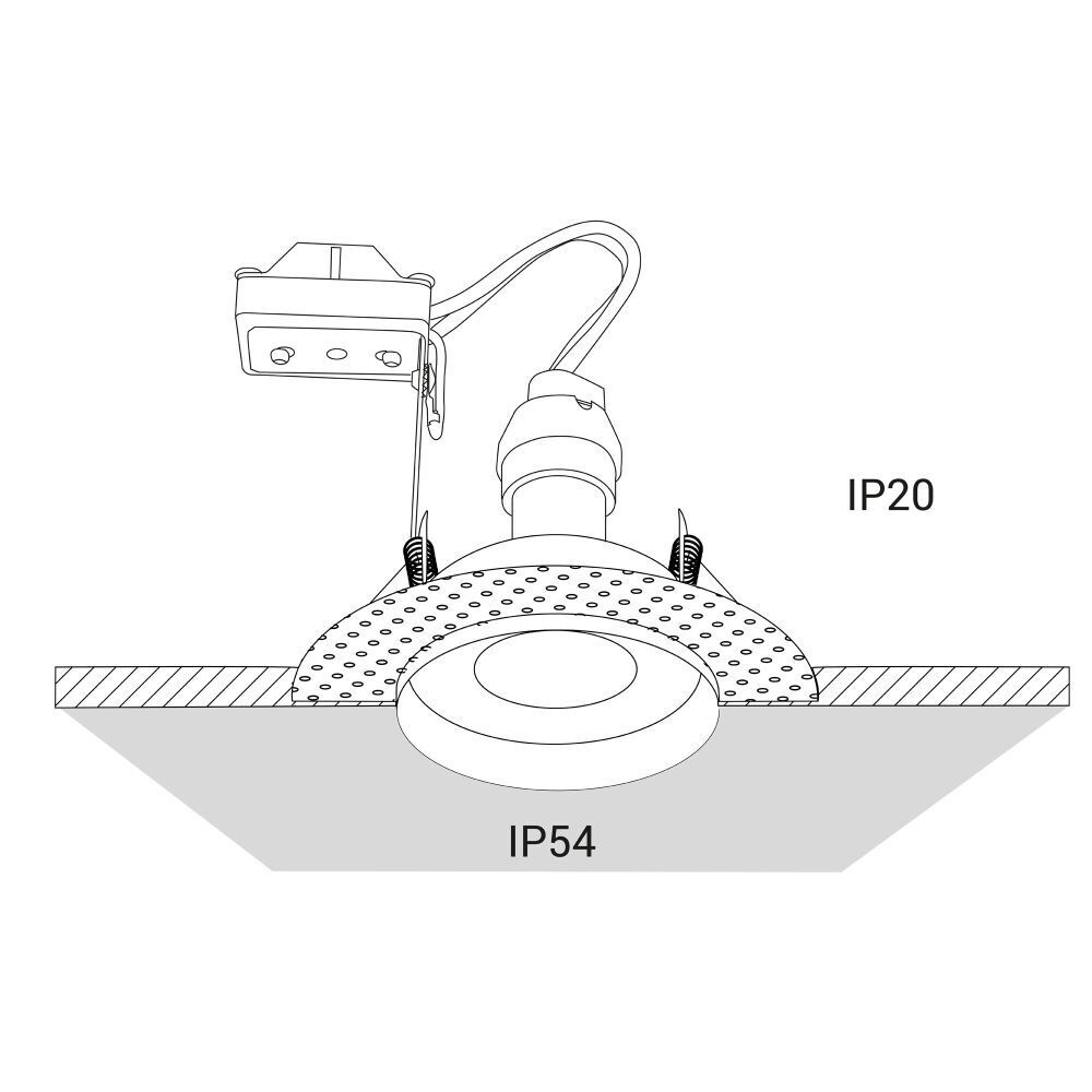 Spot encastré rond métal verre Ø12,5cm plat