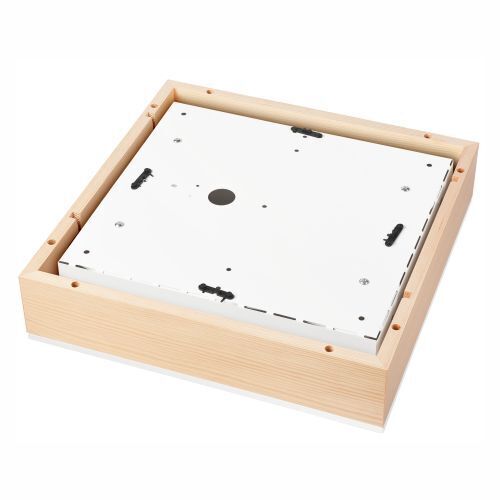 Deckenlampe Glas blendarm Holz Pinie E27 B:38,5 cm Schublade, Mobiliar, Whirlpool, Sperrholz, Kiste