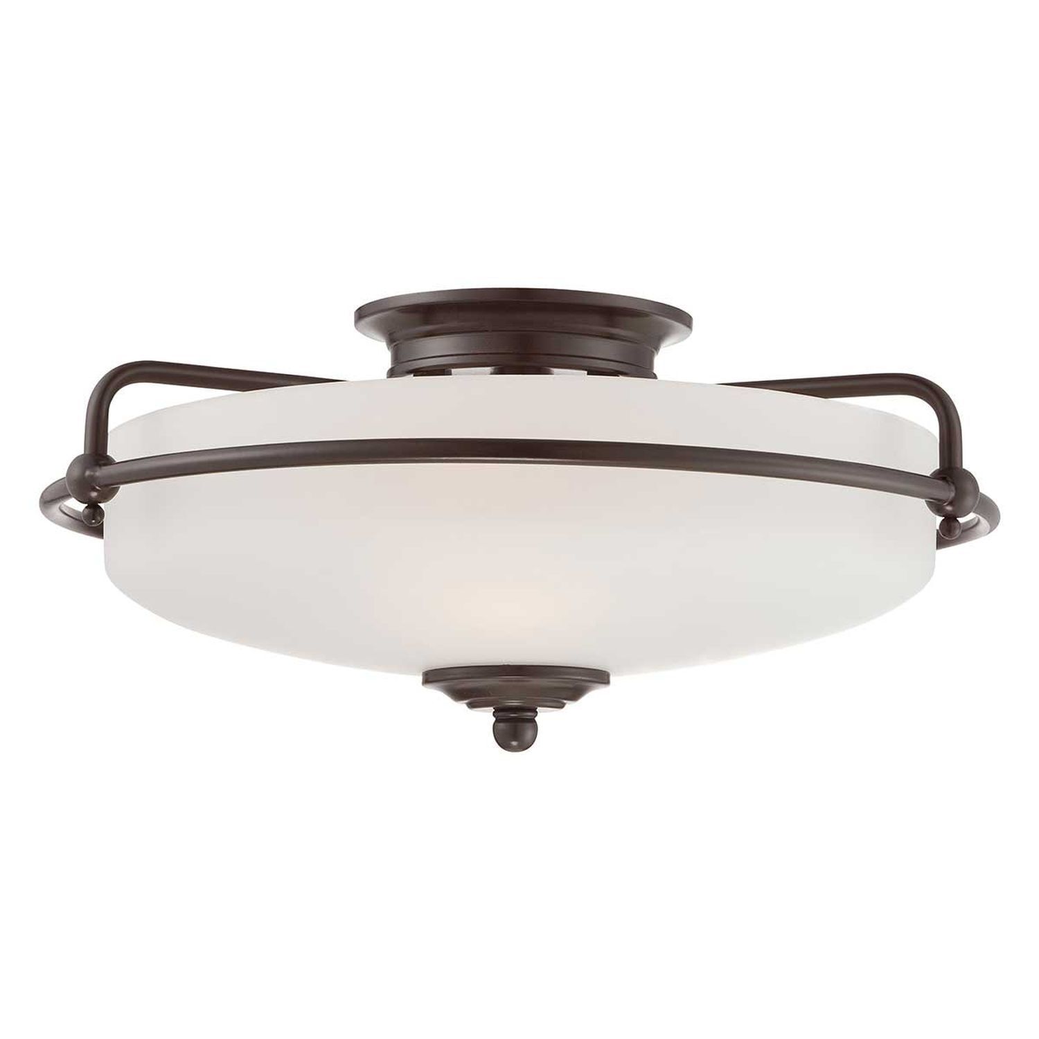 Deckenlampe rund D: 42,2 cm 3x E277 in Bronze antik Weiß