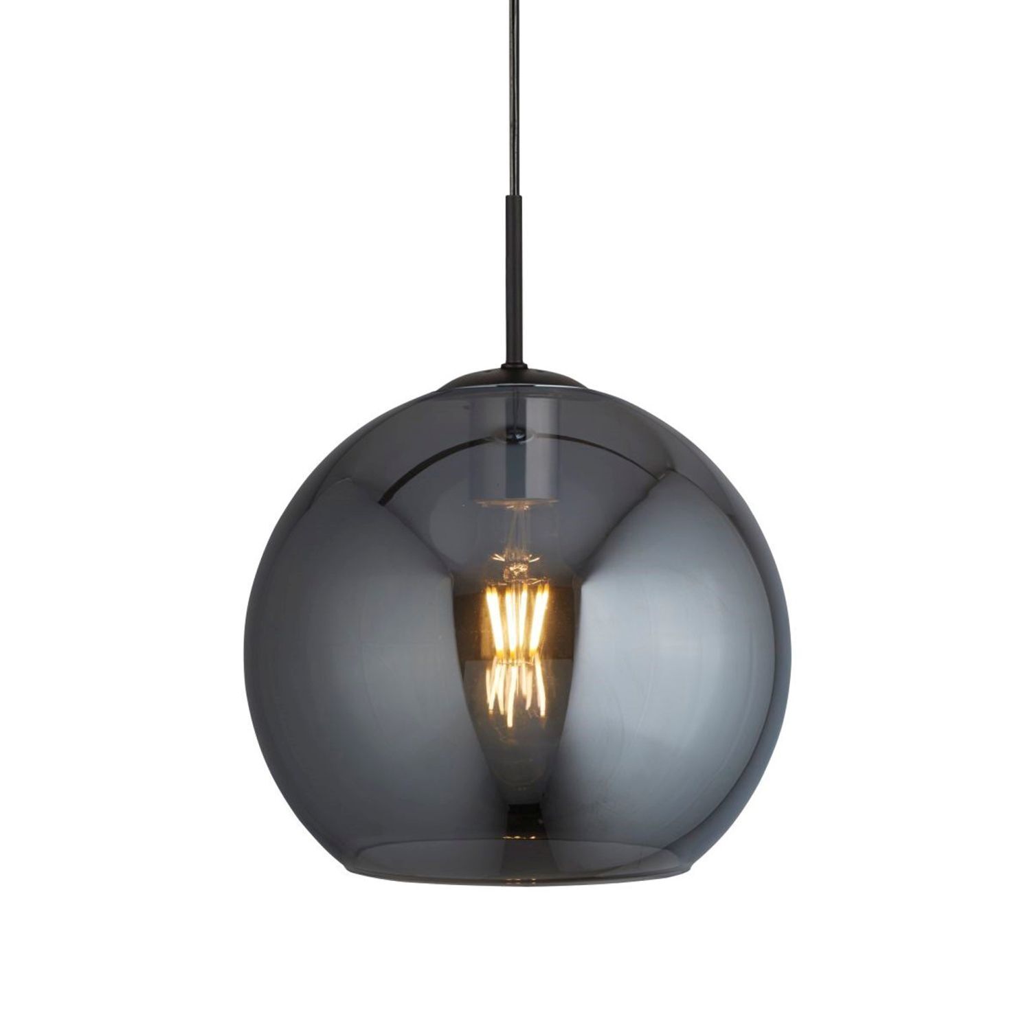 Hängeleuchte Rauchglas Ø 30 cm Grau Schwarz KAYLEE