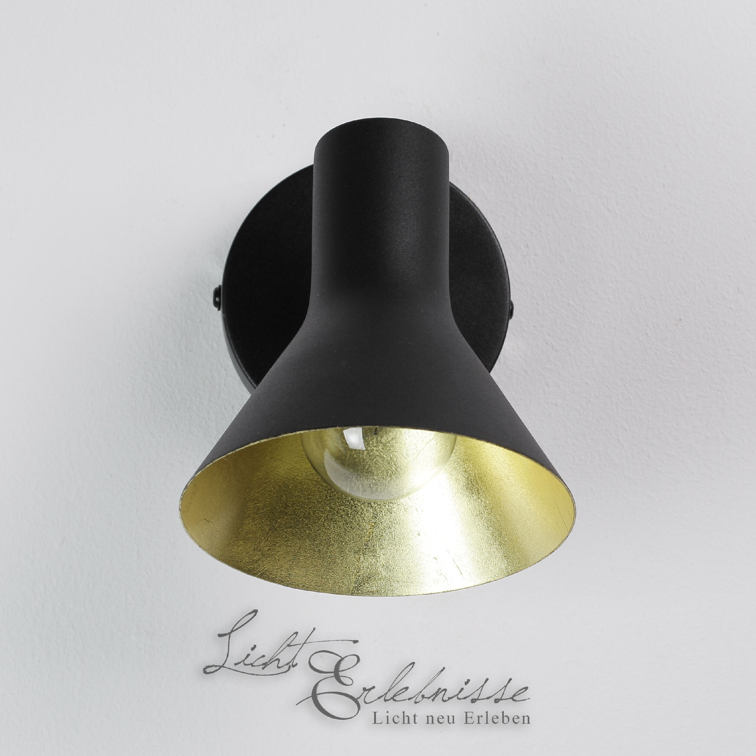 Wandlampe NINA in Schwarz Gold Antik