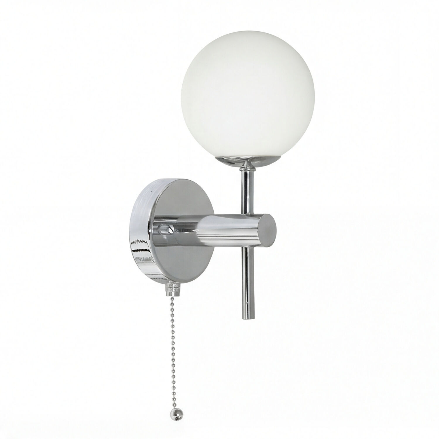 wandleuchte-wohnzimmerbeleuchtung-wandlampe-wohnzimmer-fernando-1x-g9-bis-33-w-chrom-weiss-klassisch-mit-schalter-le91460-03 Wandleuchte, Glaskugel, Chrom, Kabelzug, Wandhalterung