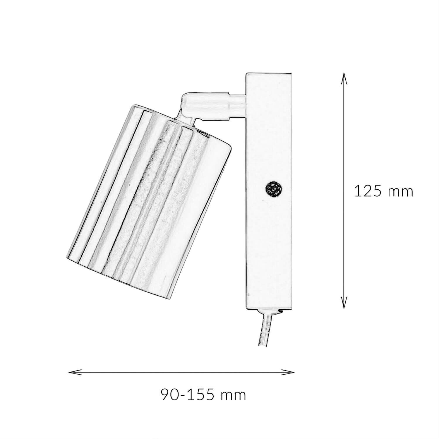 Wandlampe mit Schalter Kabel GU10 verstellbar Aluminium