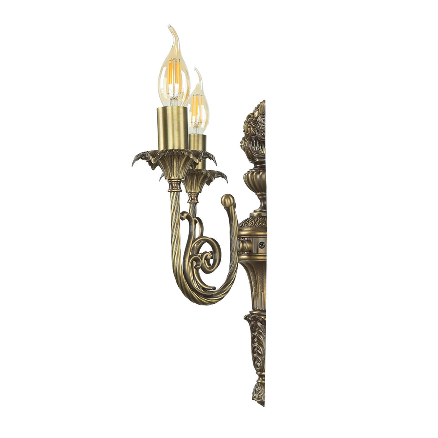 Applique 2flmg blanc en laiton véritable Bronze, Licht