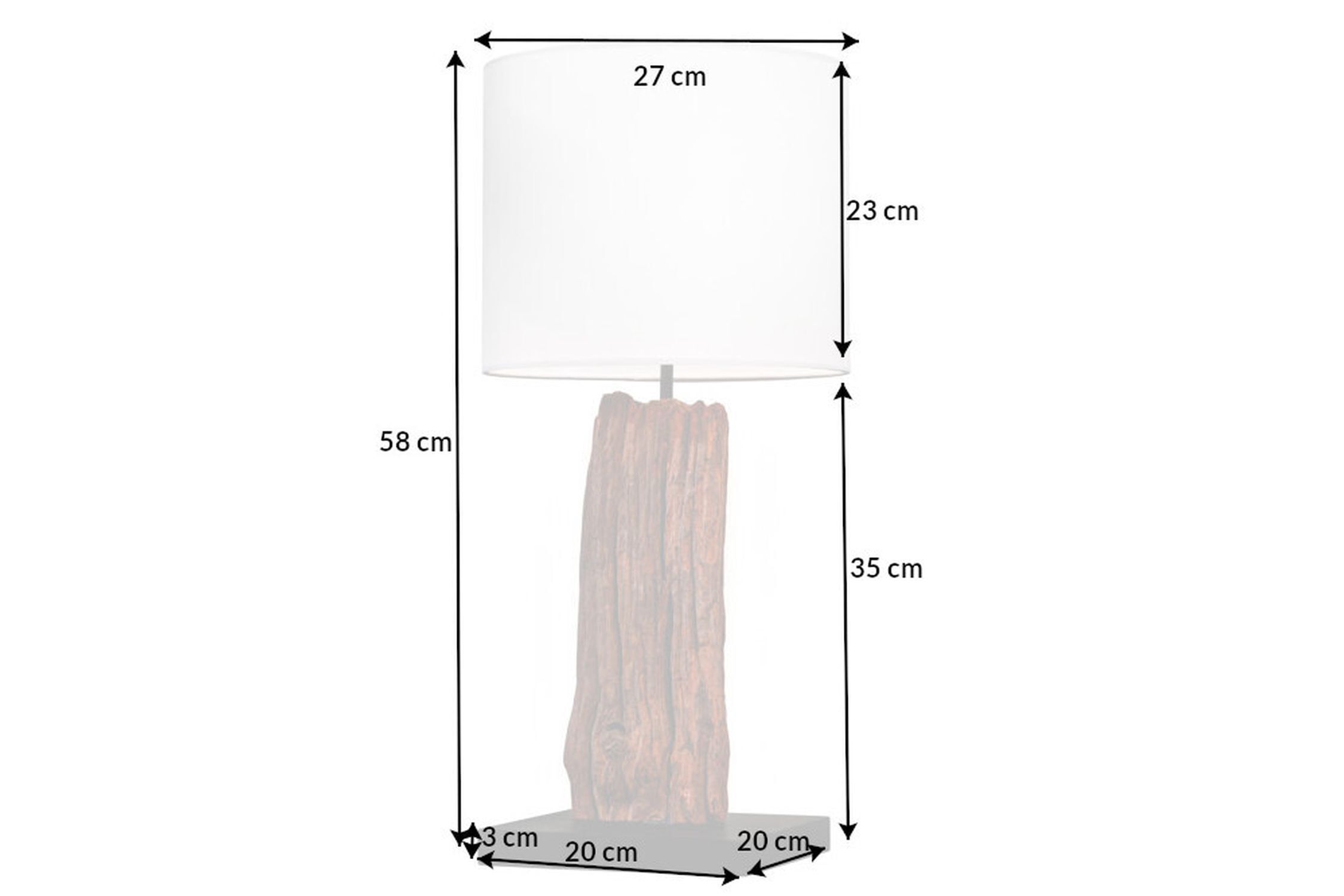 Tischlampe, Lampenfuß, Holz, Schirm, Dekoration