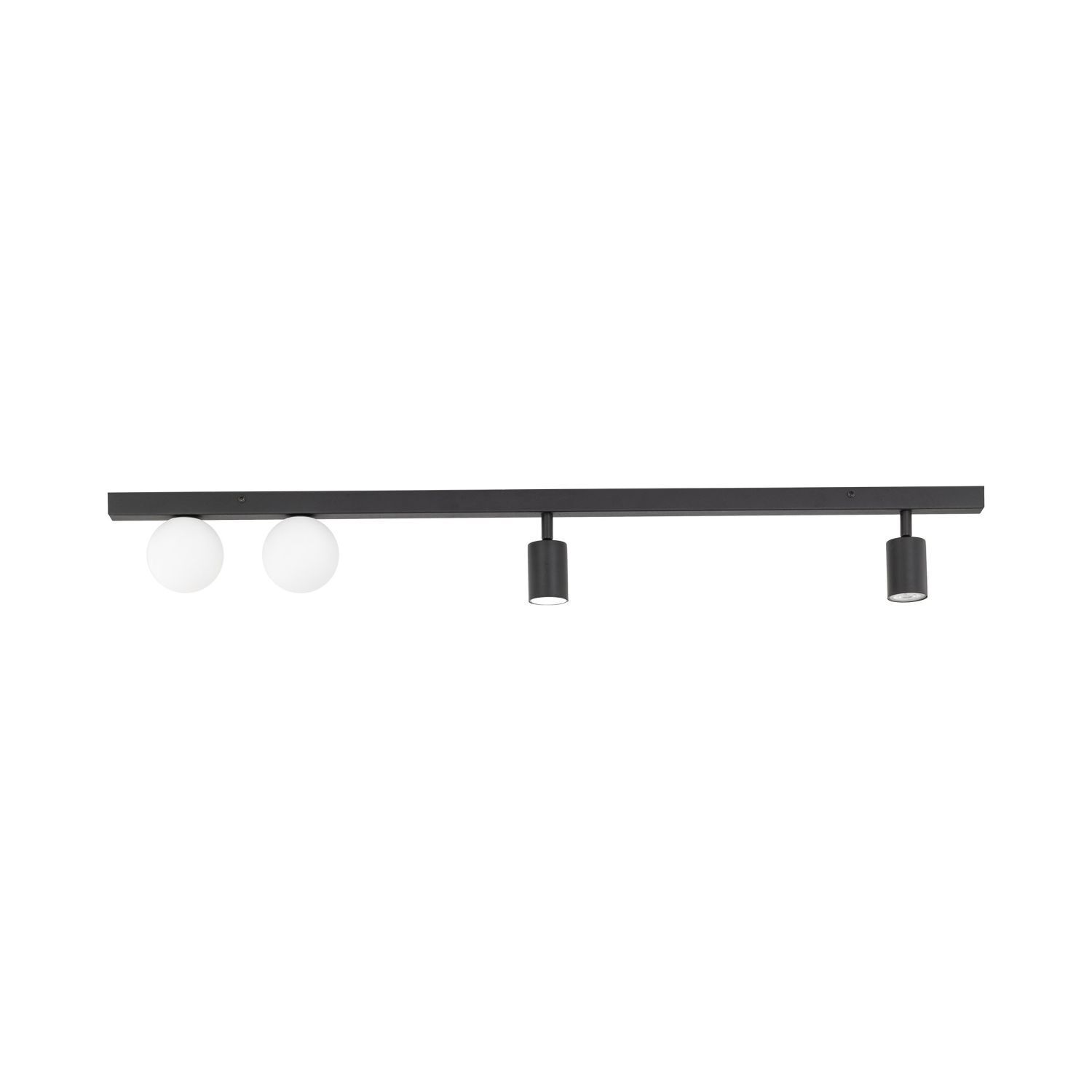 Plafonnier 115 cm long métal verre 2x GU10 + 2x G9 Plafonnier 115 cm long métal verre 2x GU10 + 2x G9