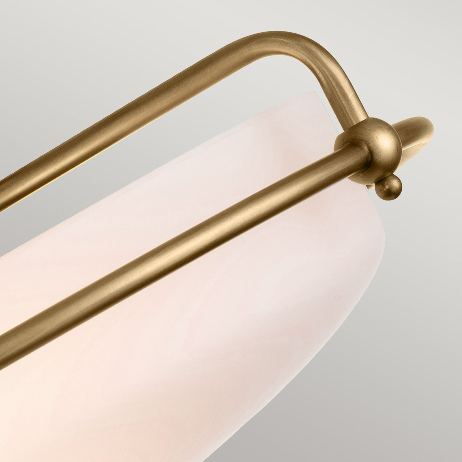 Jugendstil Lampe Decke Glas in Messing antik Weiß Ø 42,2 cm lampenschirm, messing, braun, metall, gekrümter-griff