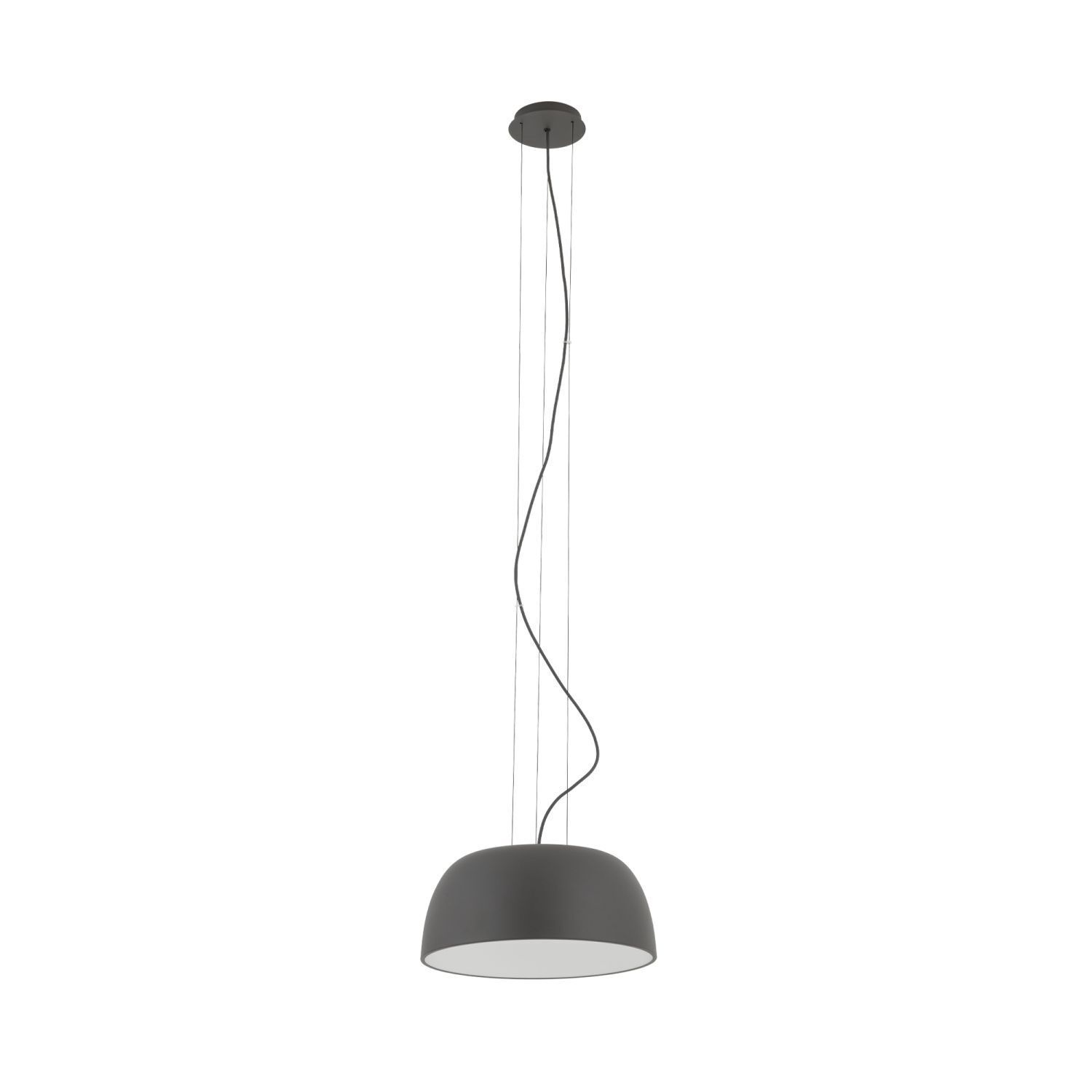 Runde Hängelampe Metall Umbra Grau Weiß E27 Ø38 cm Lampe