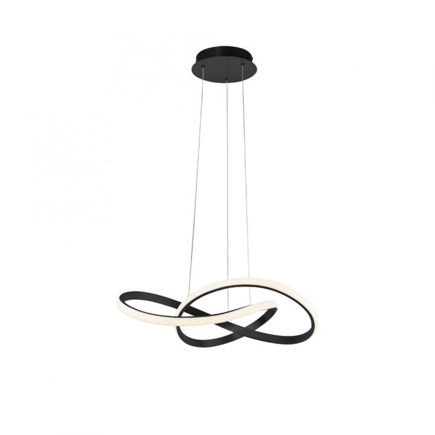 Suspension LED à intensité variable Métal noir 3000 K L:57 cm