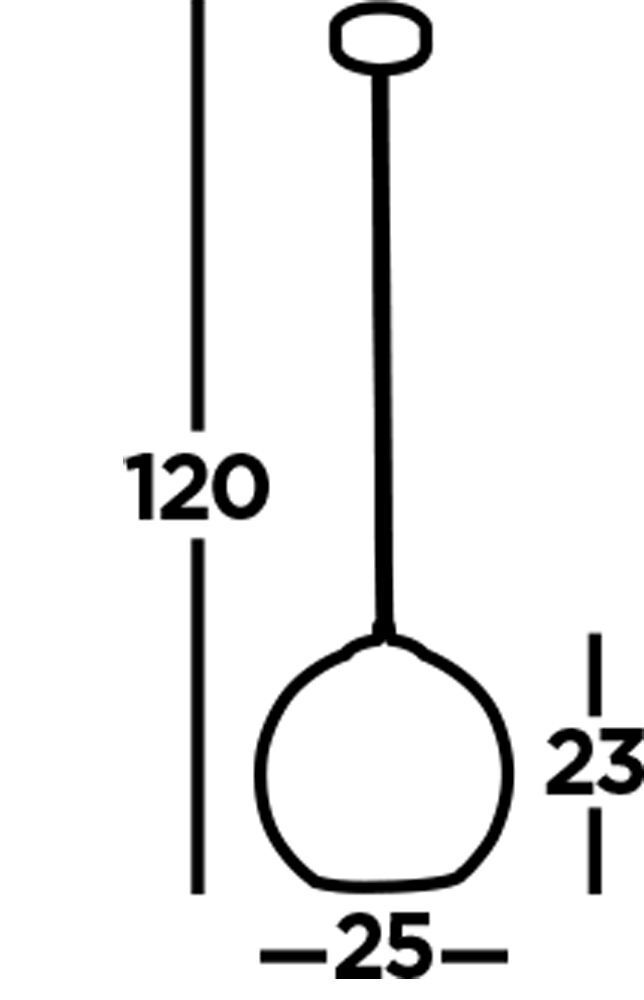 Hängelampe Kugelschirm Ø 25 cm Glas Metall in Klar Messing