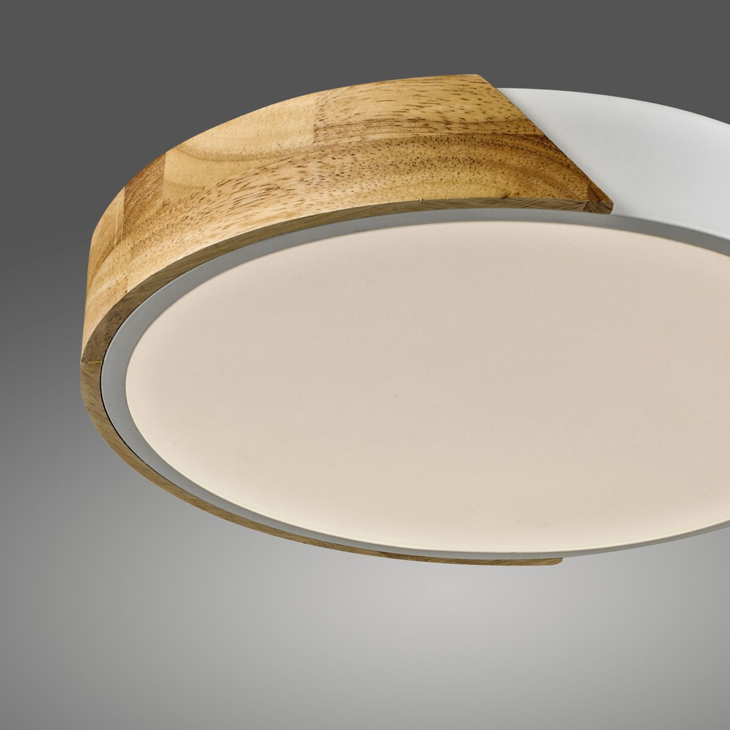 Lampe de plafonnier ronde LED bois Ø32 cm blanc naturel 2520 lm